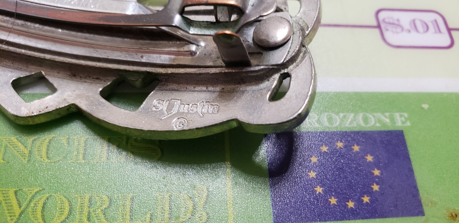 St Justin Pewter Hair Clip Barrette Celtic Design, 3.5 inches, Made in France