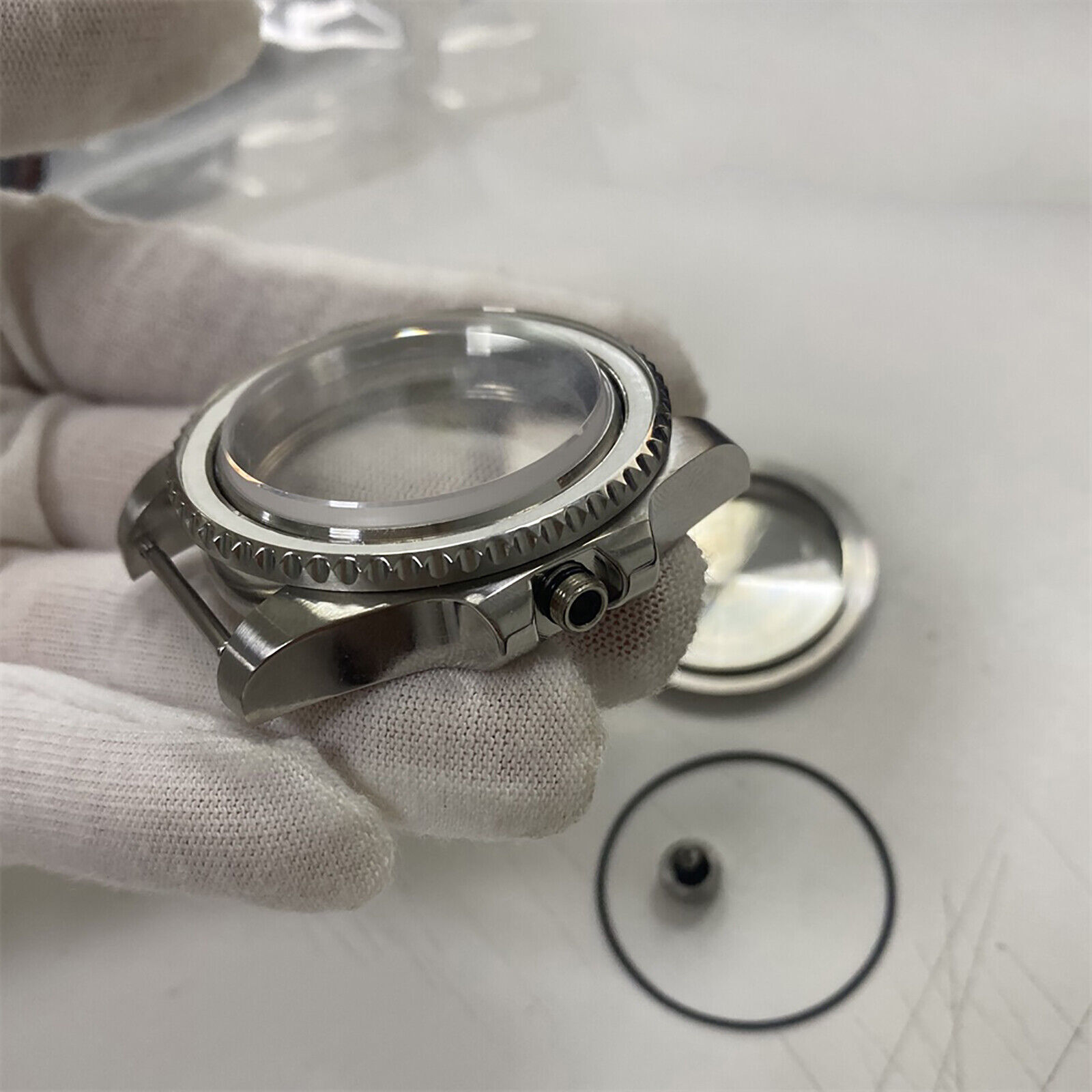 40mm Sapphire Glass Steel Bezel Watch Case For NH35 NH36 Automatic Movement
