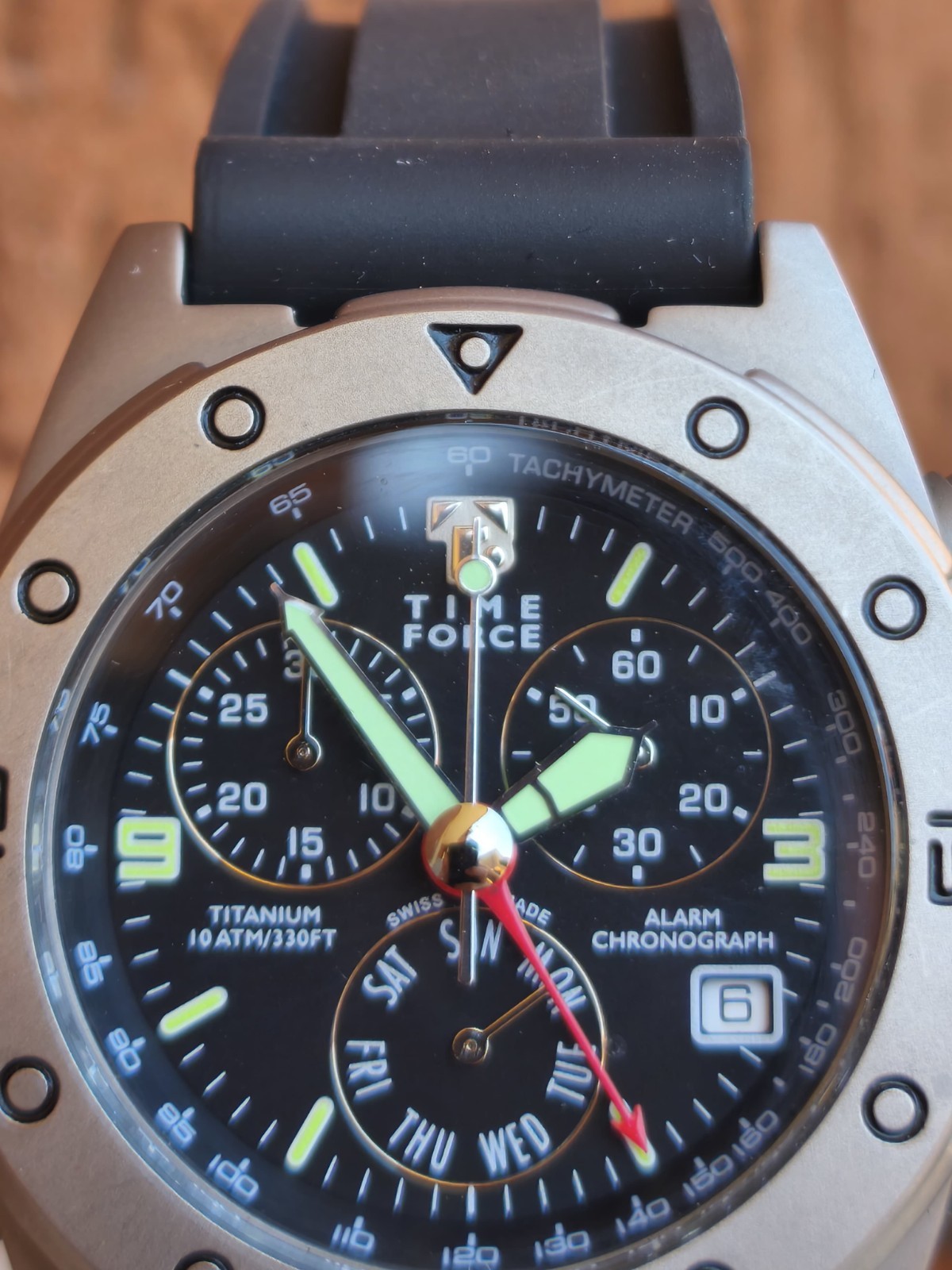 Time Force Titanium Alarm Chronograph 6811 Swiss Quartz Watch