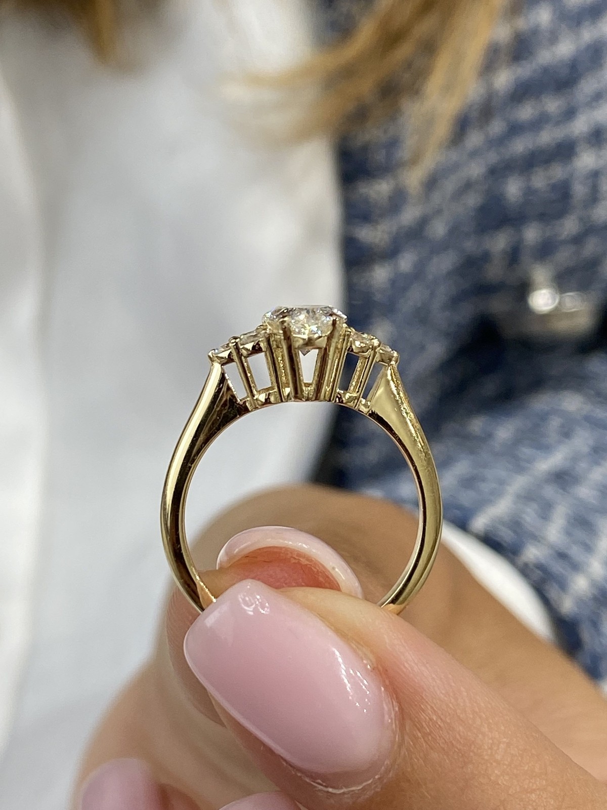 Proposal Ring Yellow Gold 1.2ct IGI Certified E/VVS2 Pear Lab Created Diamond