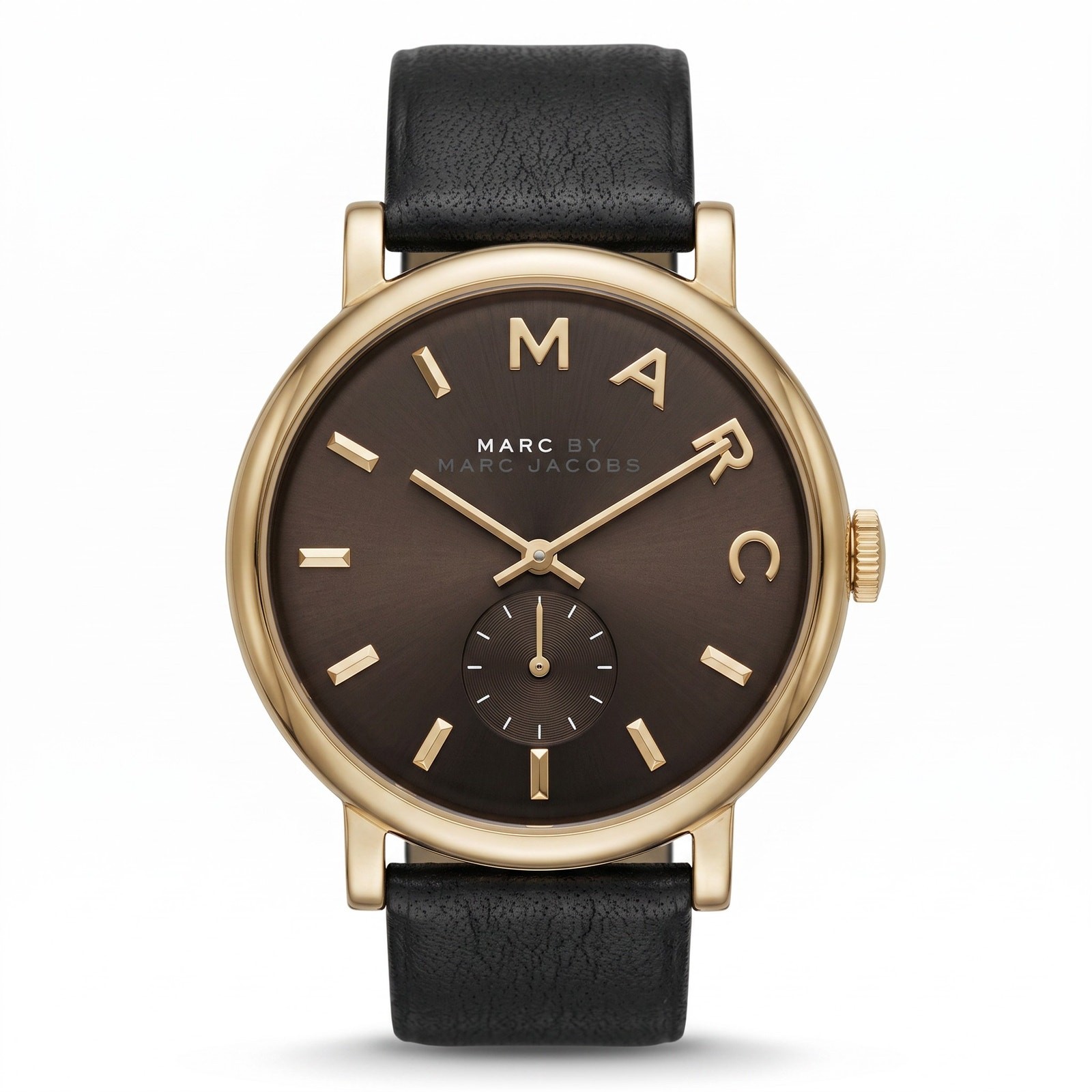 Marc by Marc Jacobs Black Gold Logo 36mm Wristwatch Dainty Luxury Designer