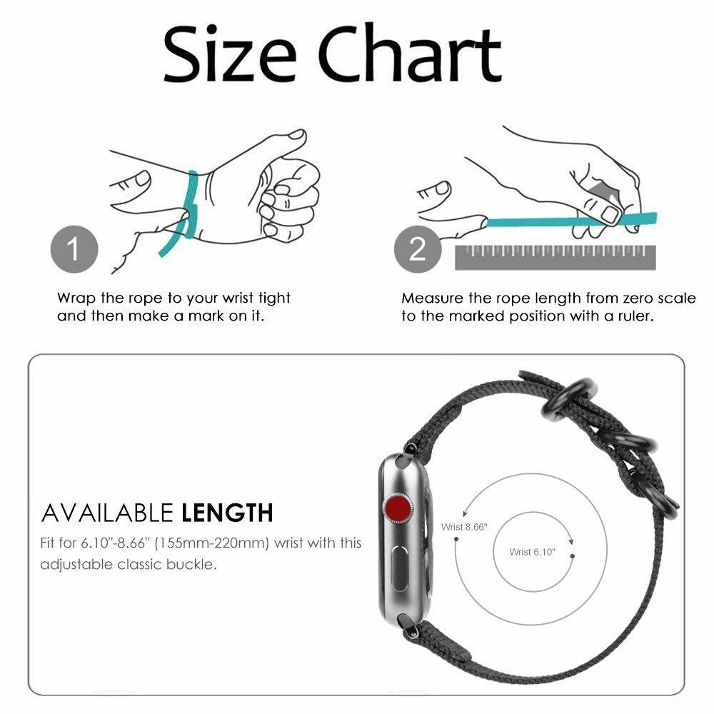 Nylon Canvas Band Bracelet For Apple Watch 5 4 3 2 1 iWatch Strap 42/44mm