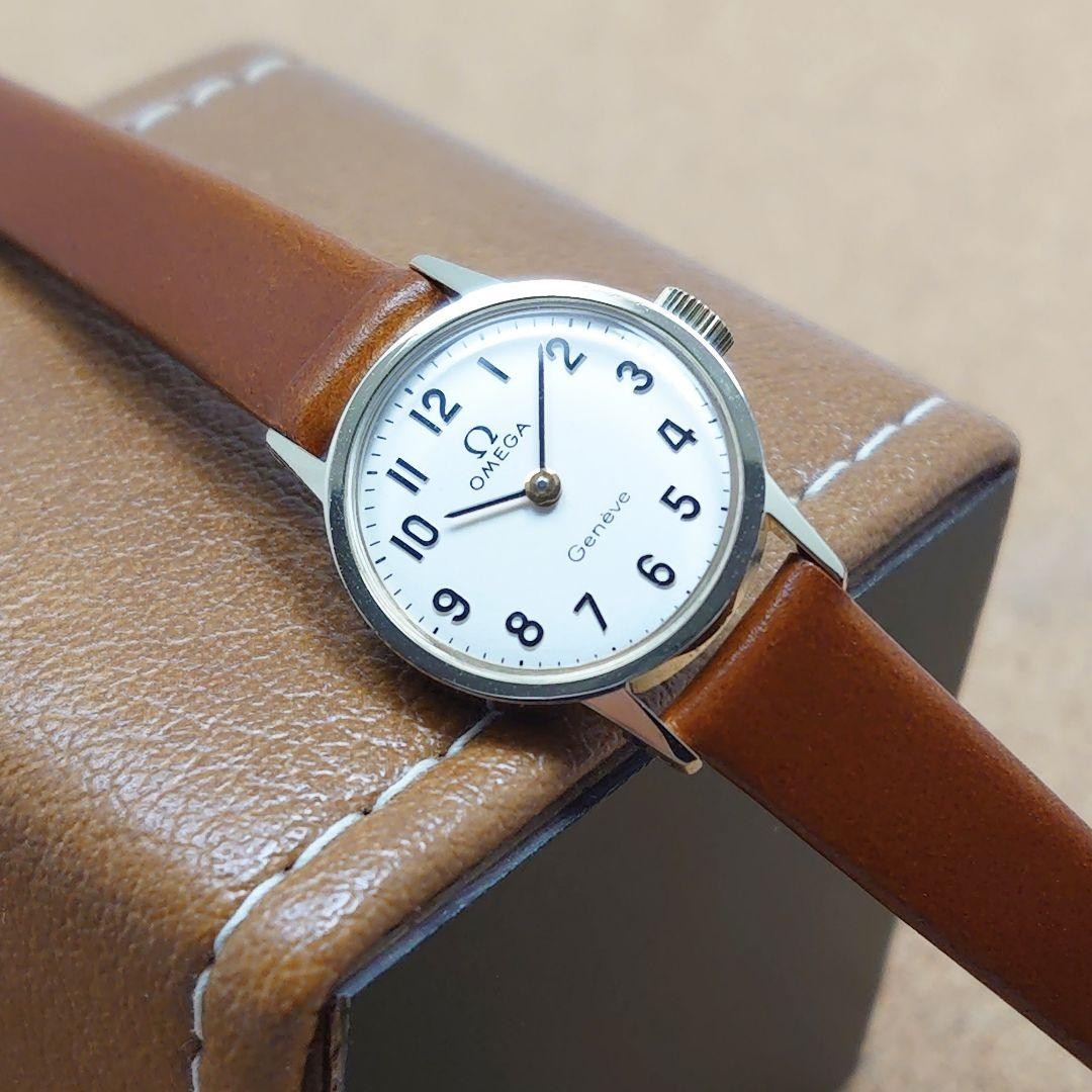 Overhauled Omega Geneve Arabic Numerals Ladies 1973 Safe packing!