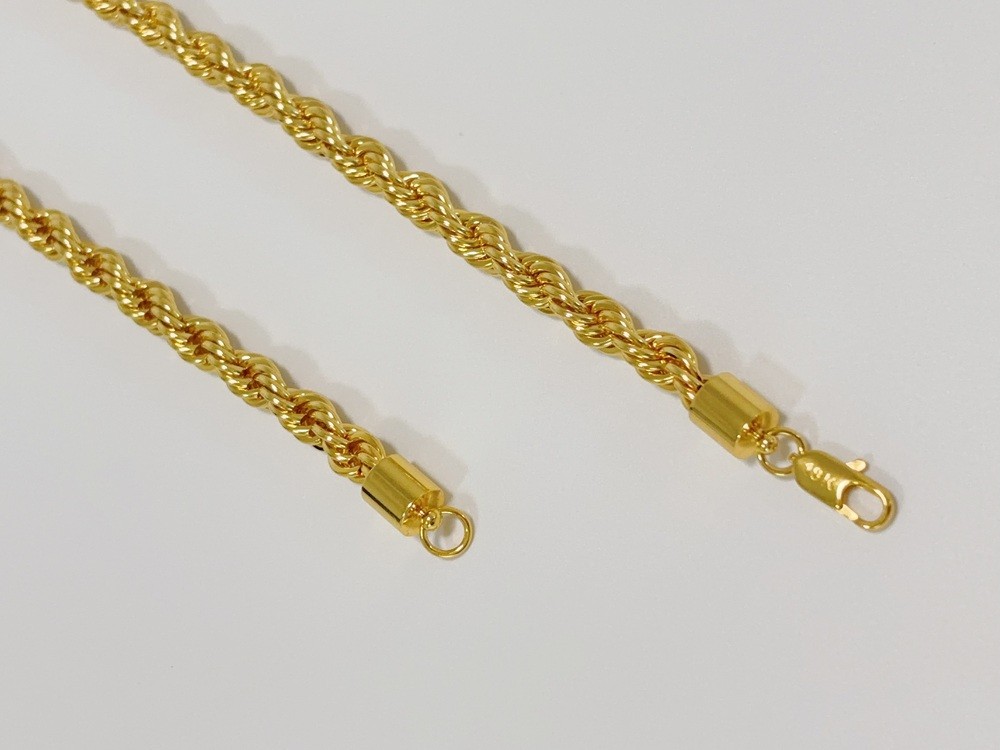 18K Yellow Gold 8mm Rope Chain Link Necklace Bracelet Mens Women 28″