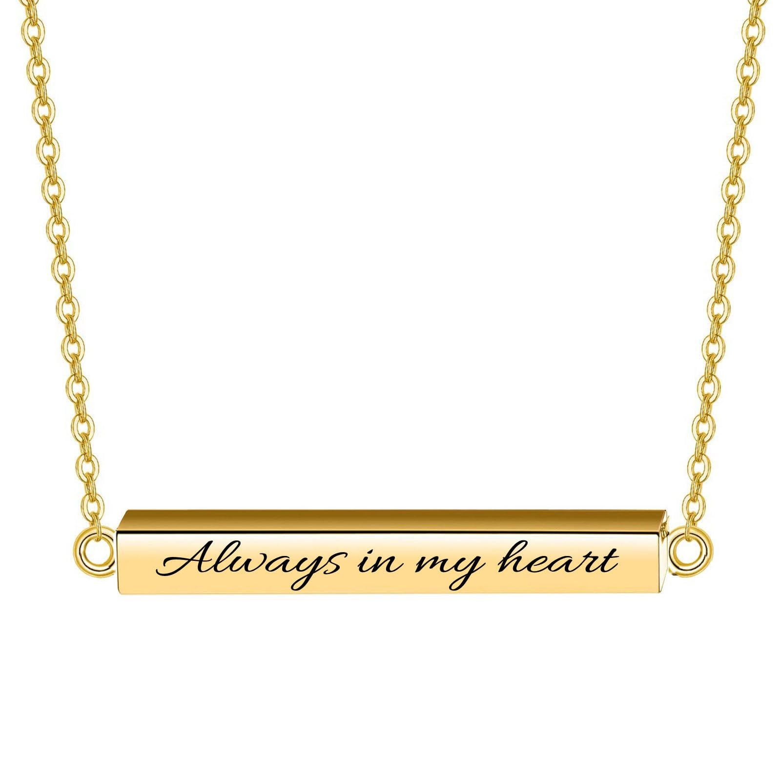 Horizontal Bar Urn Necklaces for Ashes for Women Stainless Steel Keepsake Mem…