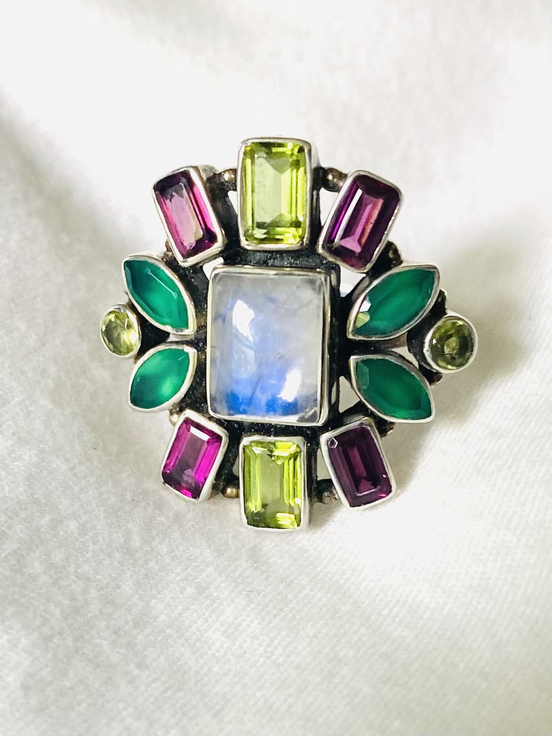 Nicky Butler India 925 SS Multi-Gemstone Ring Size 7 – #61/500