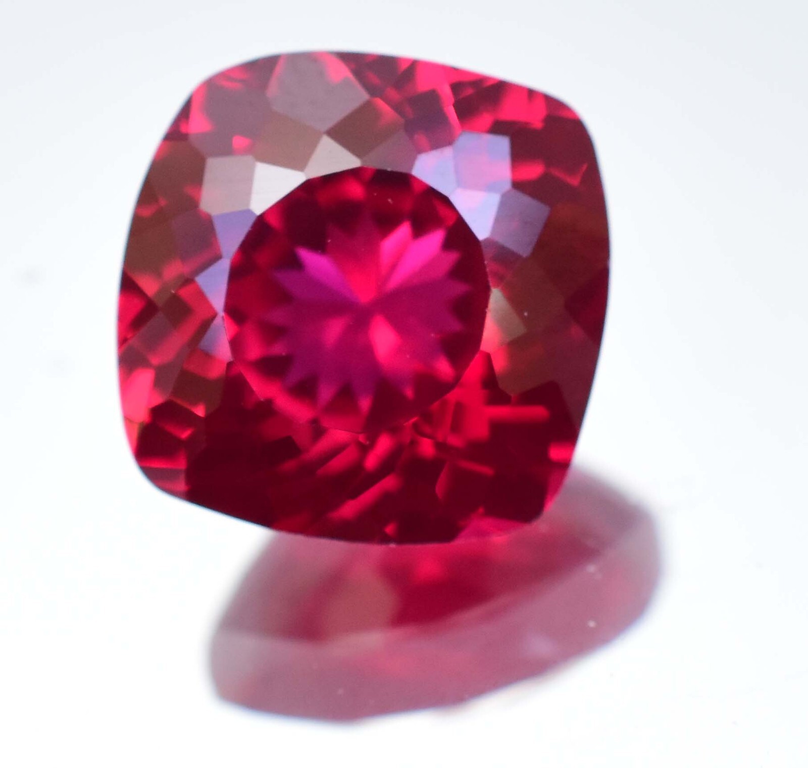 12.60Ct Natural Myanmar Red Spinel Certified Cushion Cut Flawless Loose Gemstone