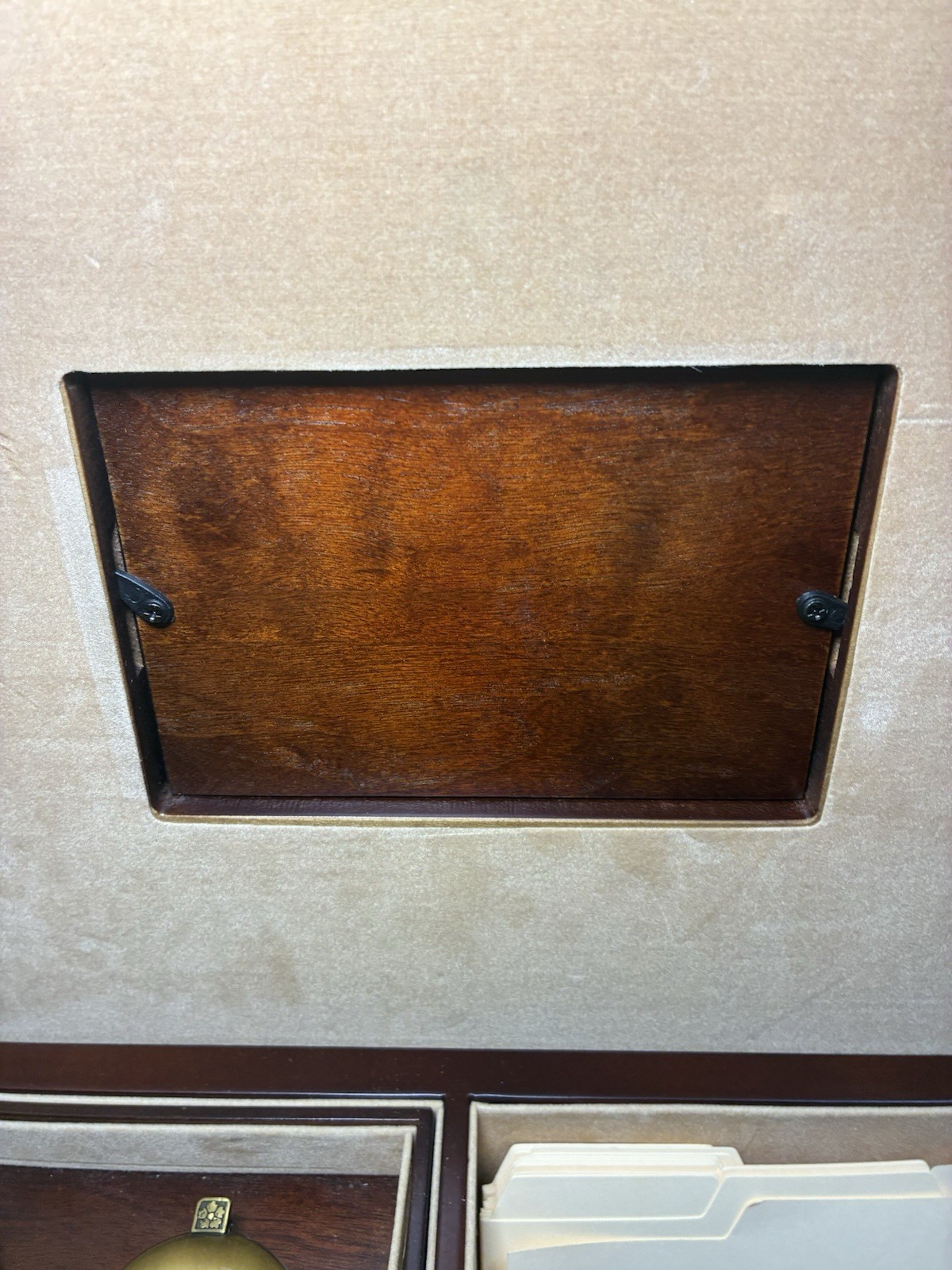 Vintage Bombay Co Large Mahogany Wooden Keepsake Jewelry Box Brass Picture Frame