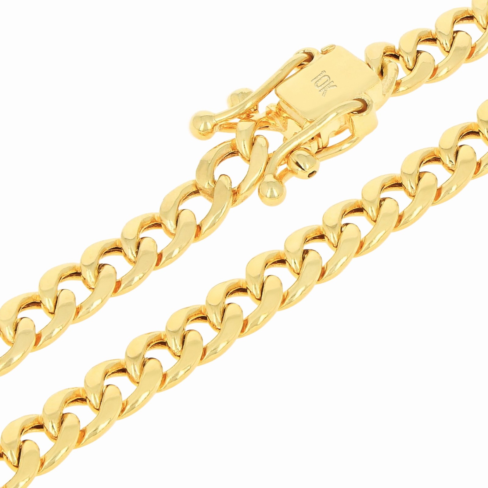 10K Yellow Gold 5mm Miami Cuban Link Chain Bracelet Men Women 7″ 7.5″ 8″ 8.5″ 9″