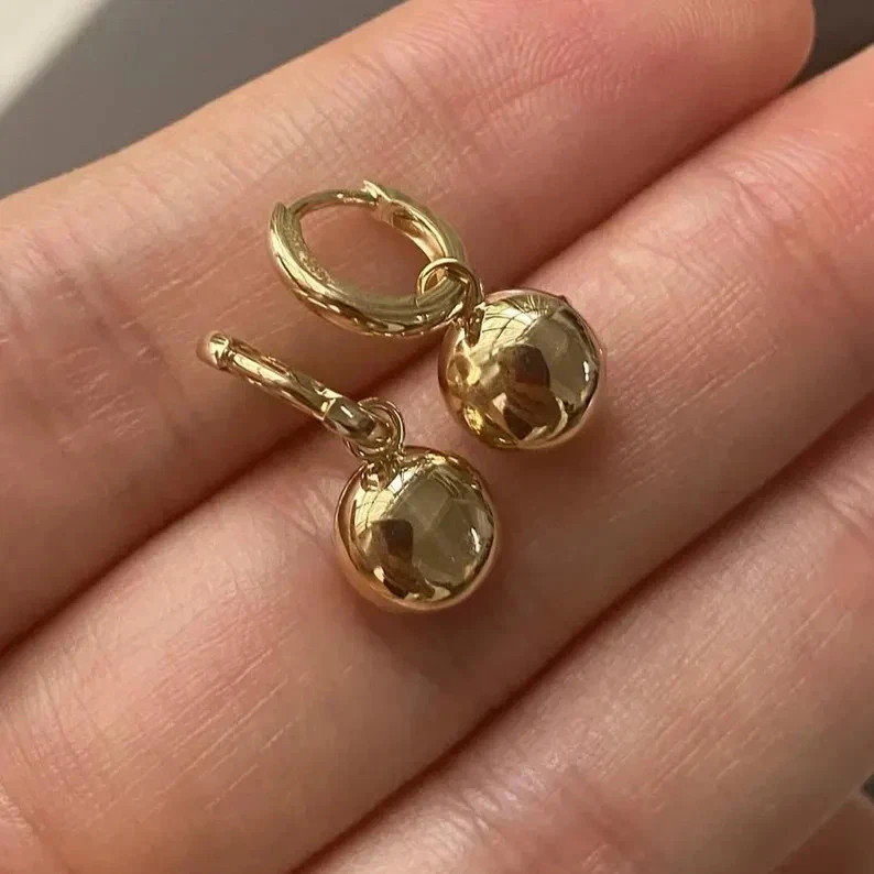 4 CT Round F-VS1 Lab Grown Diamond Women Drop Dangle Earrings 14K Yellow Gold