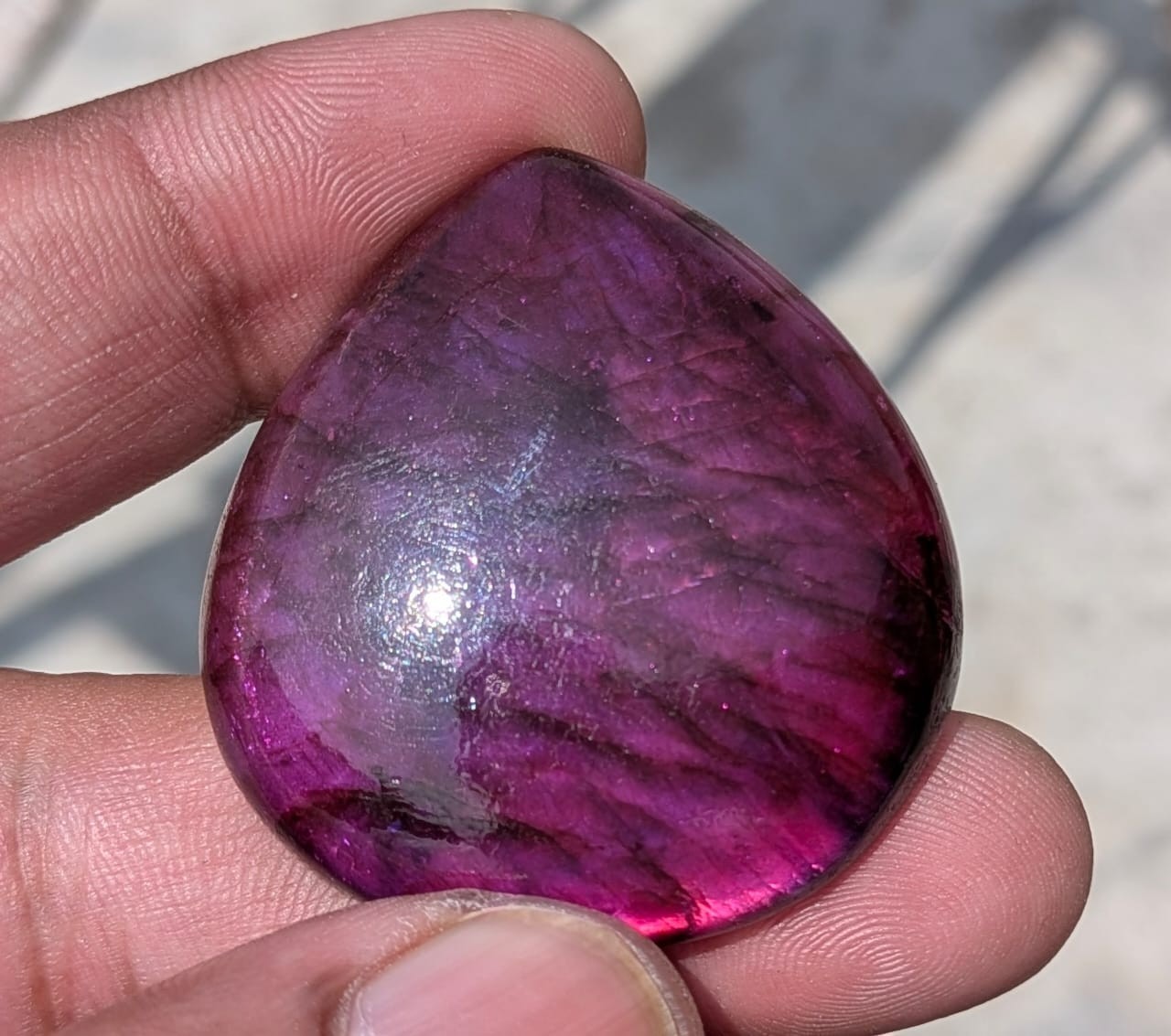 Purple Labradorite Pear Shape Cabochon, Loose Gemstone For Wire Wrapped Jewelry