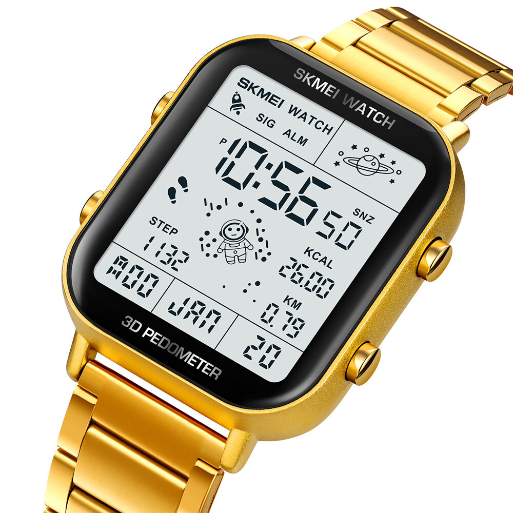 SKMEI Sport Watch Men Astronaut Dial Digital Wristwatch Male Steel LED Watches