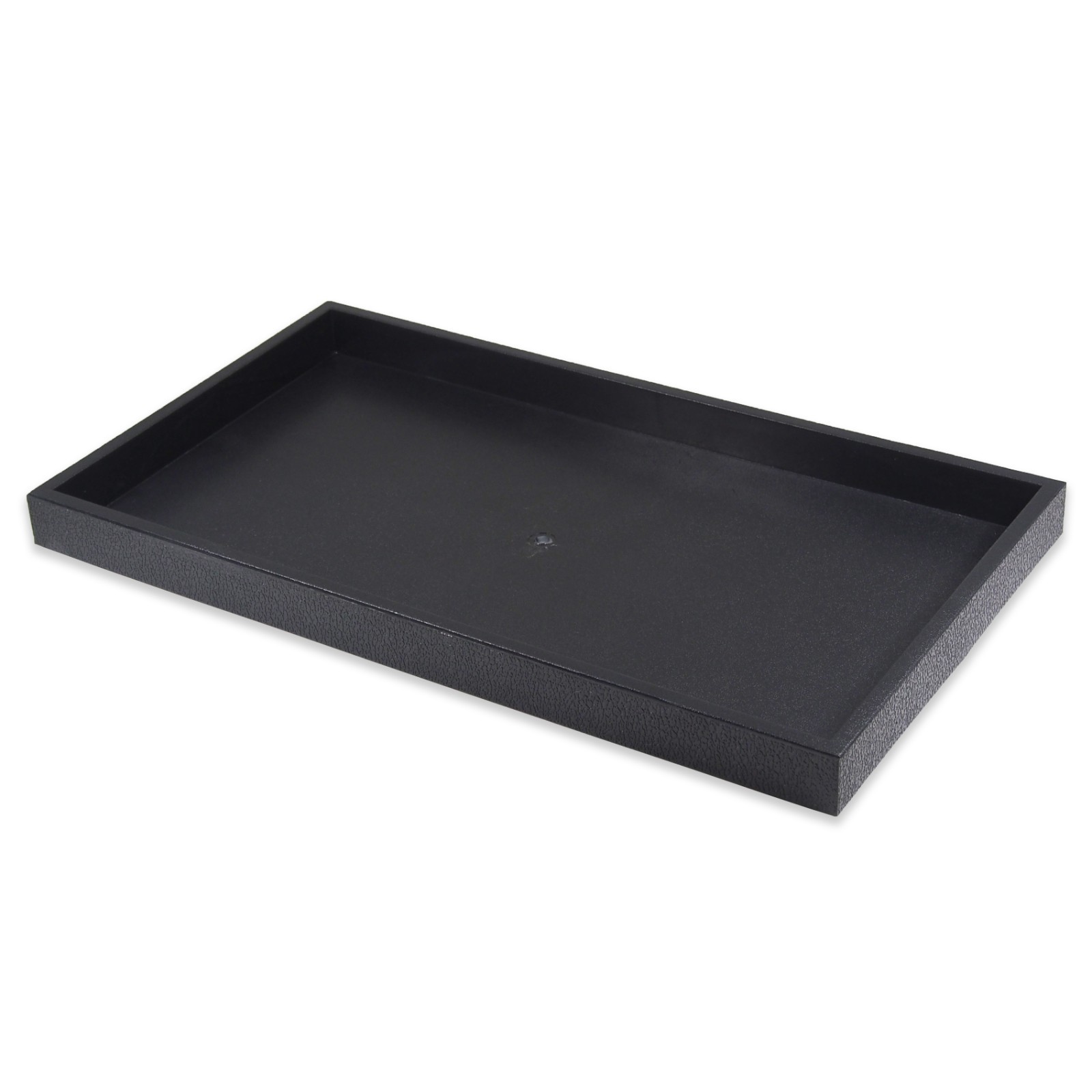 3-Piece 1-Inch Deep Black Plastic Stackable Jewelry Tray 14 3/4″ x 8 1/4″ x 1″