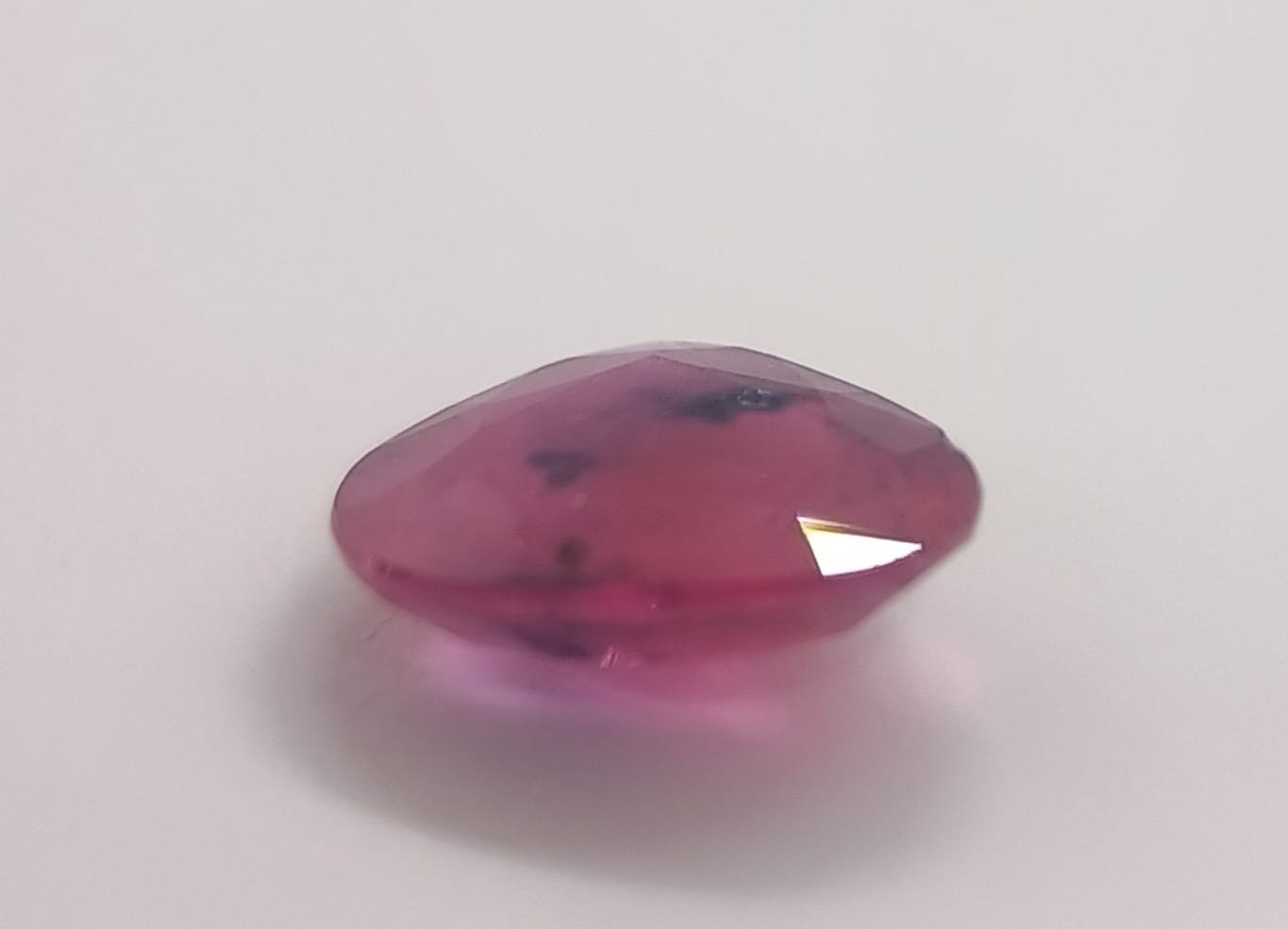 NATURAL AUSTRALIAN Pinkish Red Blue Spots Sapphire 1.49ct Tasmania Heart Ruby