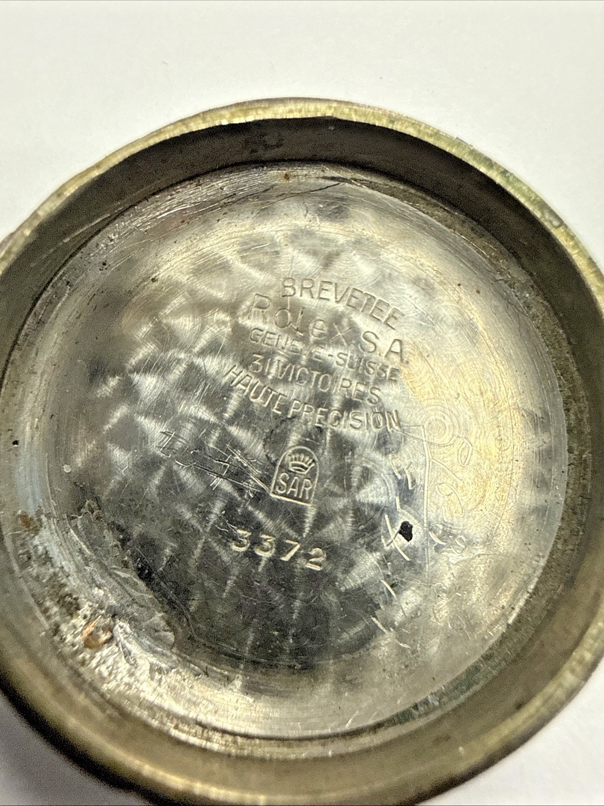 Rolex Vintage 1940s Bubbleback Ovetto 3372 Steel Watch Gold Filled Case e12206