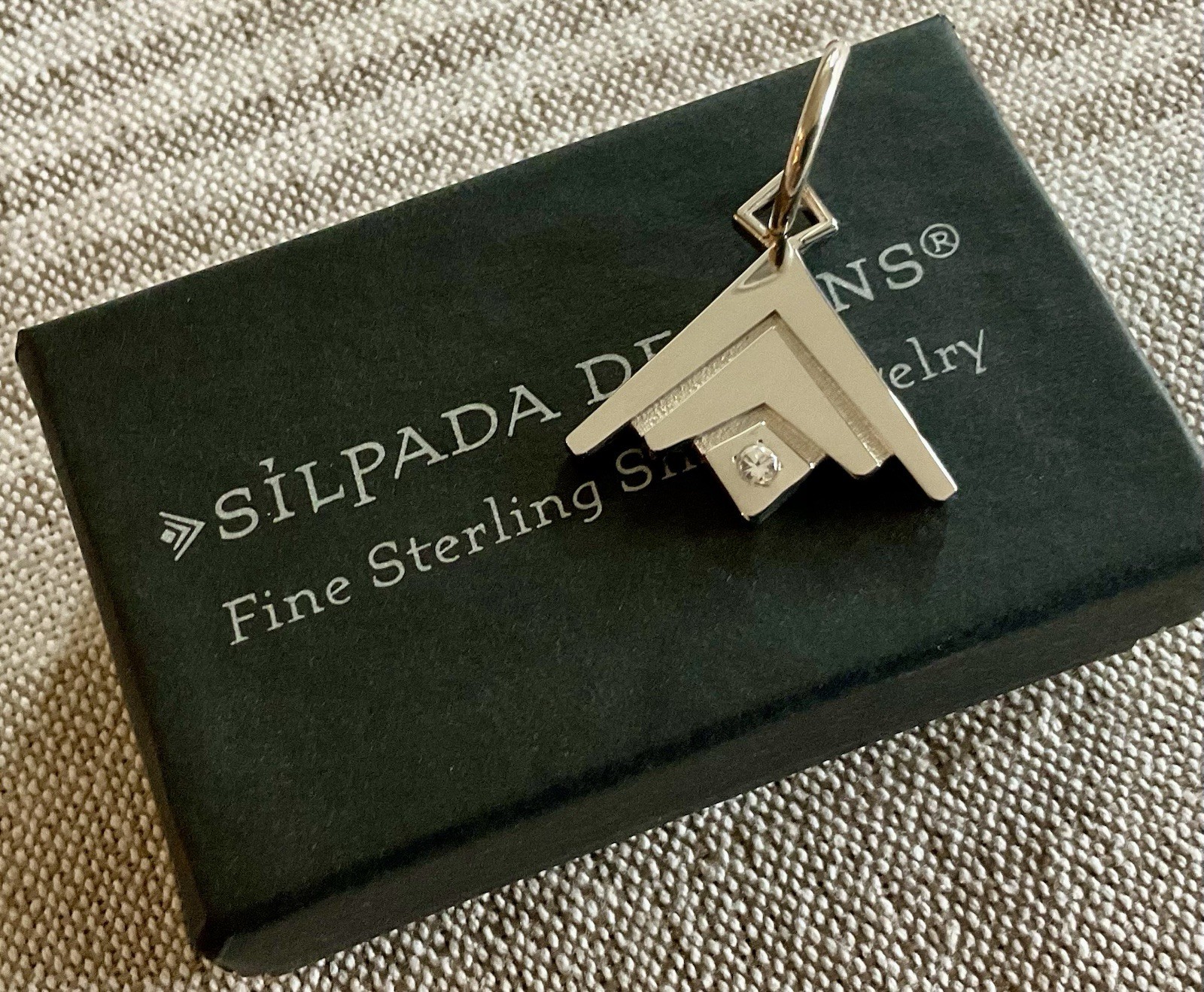 Retired Silpada 5 Years of Service Arrow Award Pendant 925 CZ