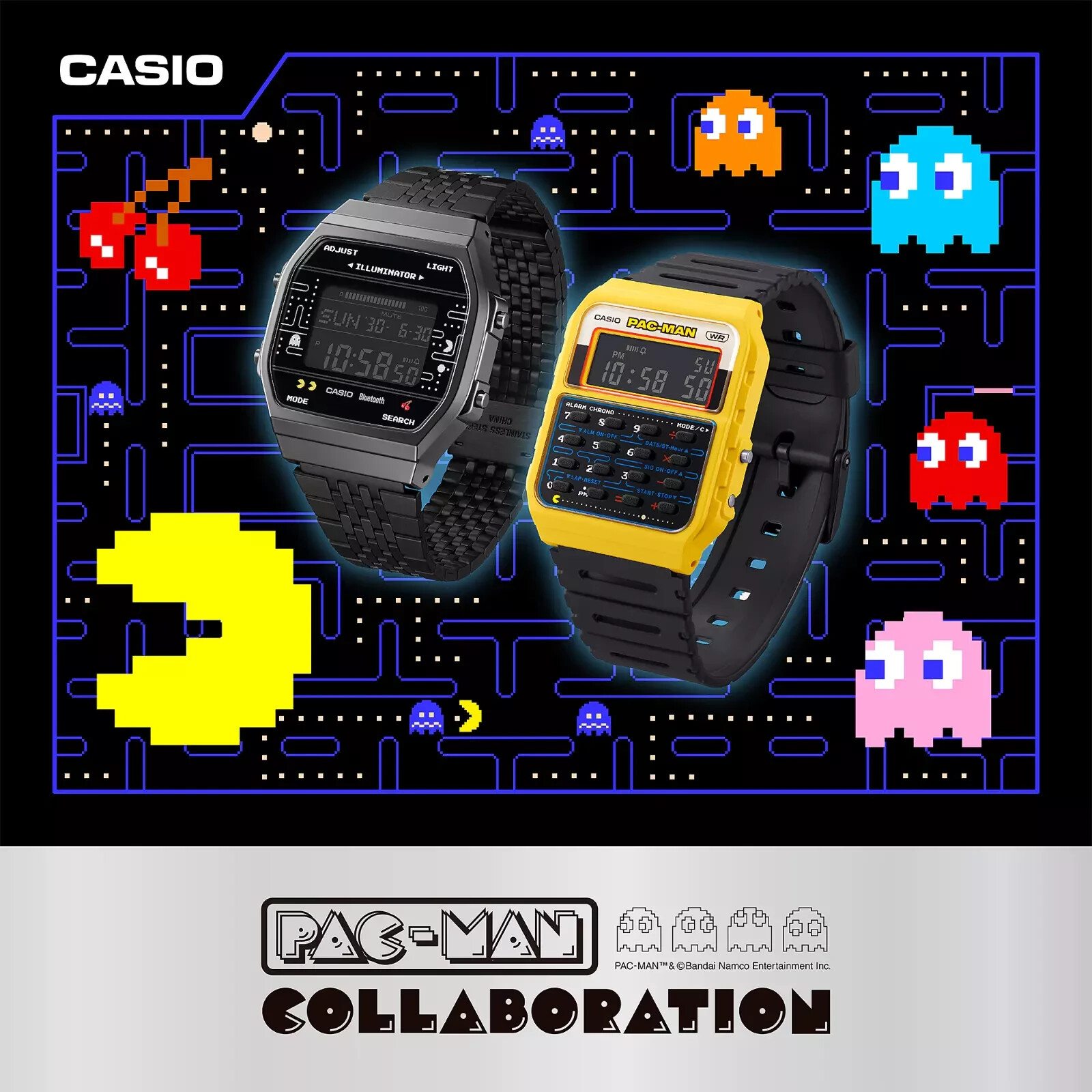 CASIO PAC-KMAN Watch CA-53WPC-1BJR Bandai Namco Entertainment Inc Japan New