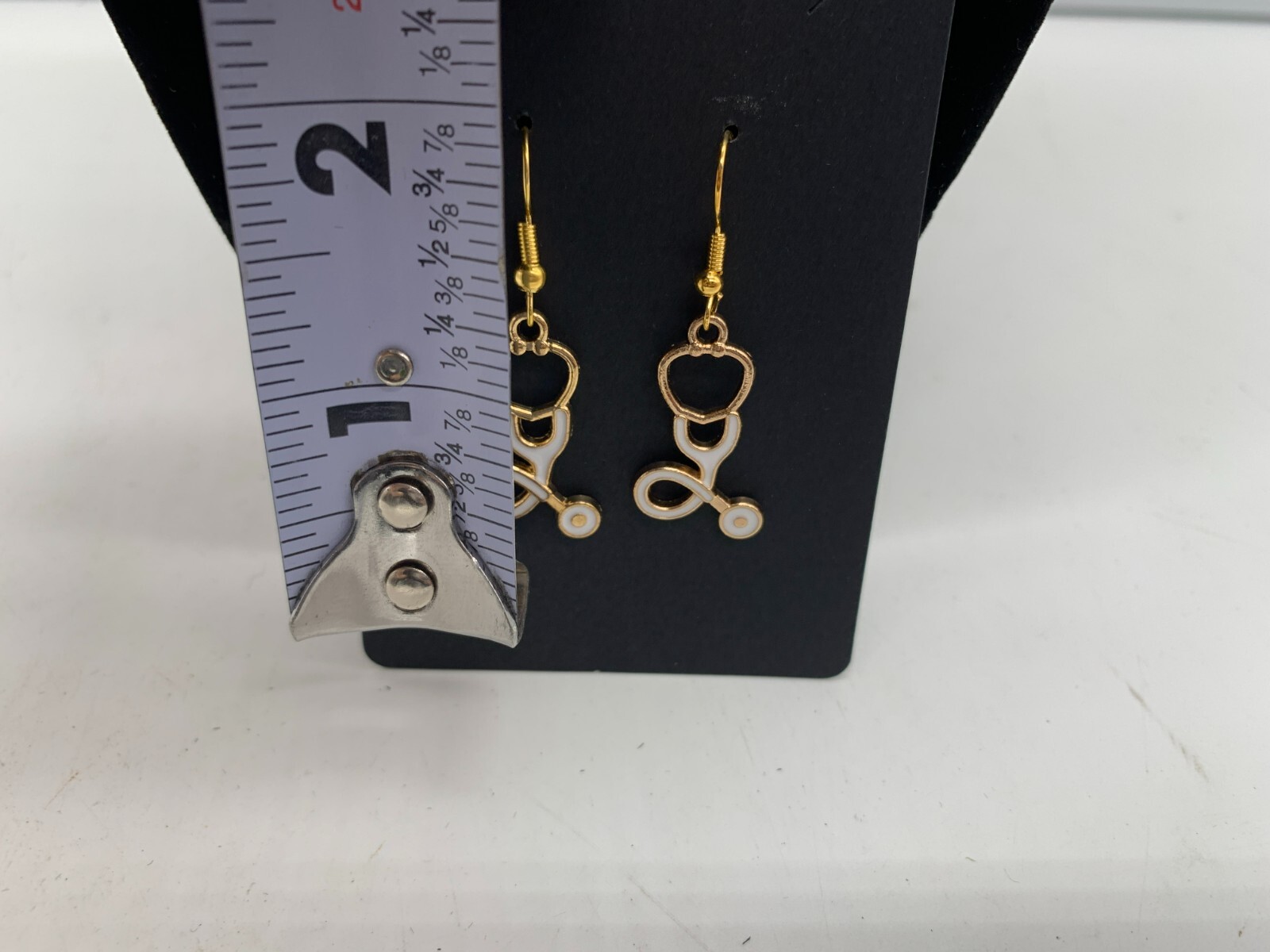 Metal White Stethoscope Earring Set DD01B10147