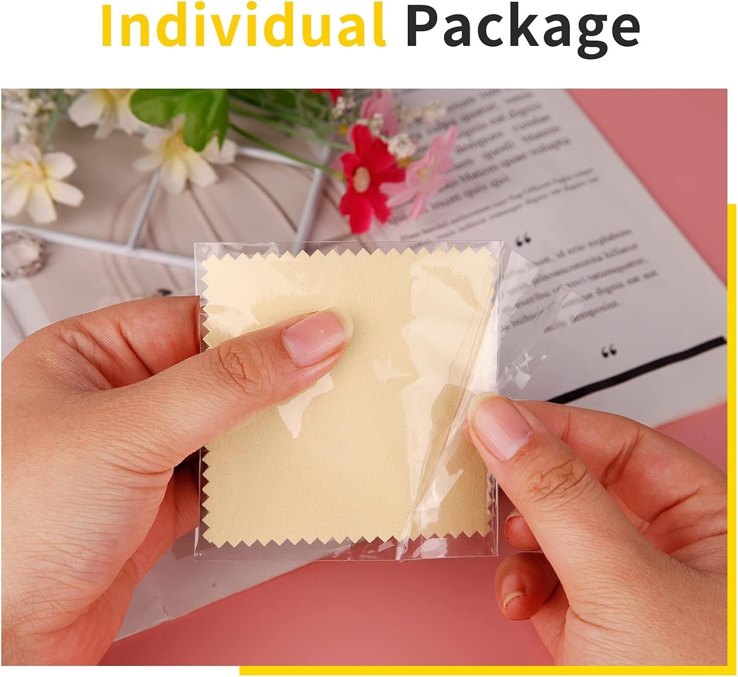 100 Pcs Jewelry Cleaning Cloth for Sterling Silver Gold Platinum – Yellow