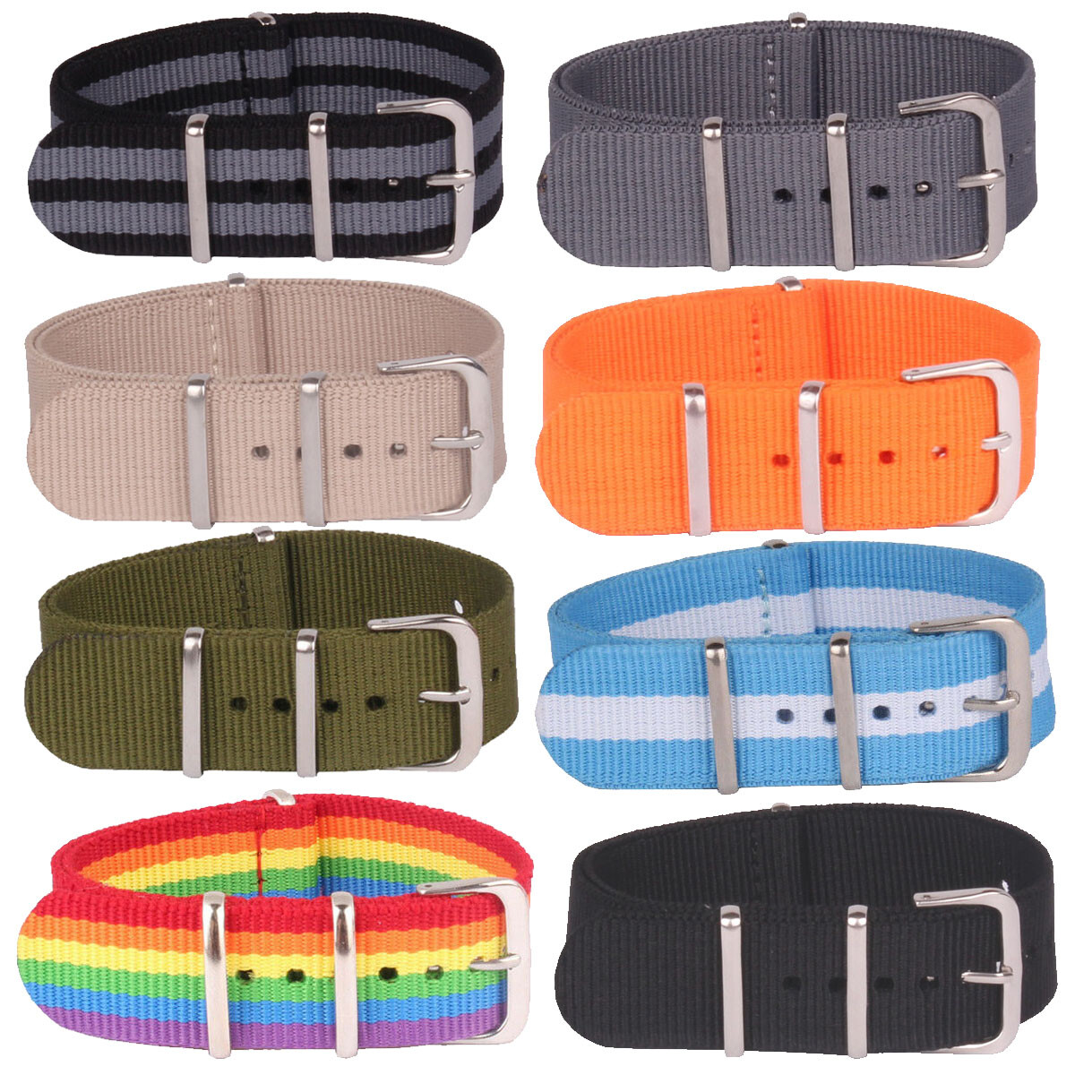 12/14/16/18/20/22/24MM Width Military Nylon Bands Replacement Straps Accessories