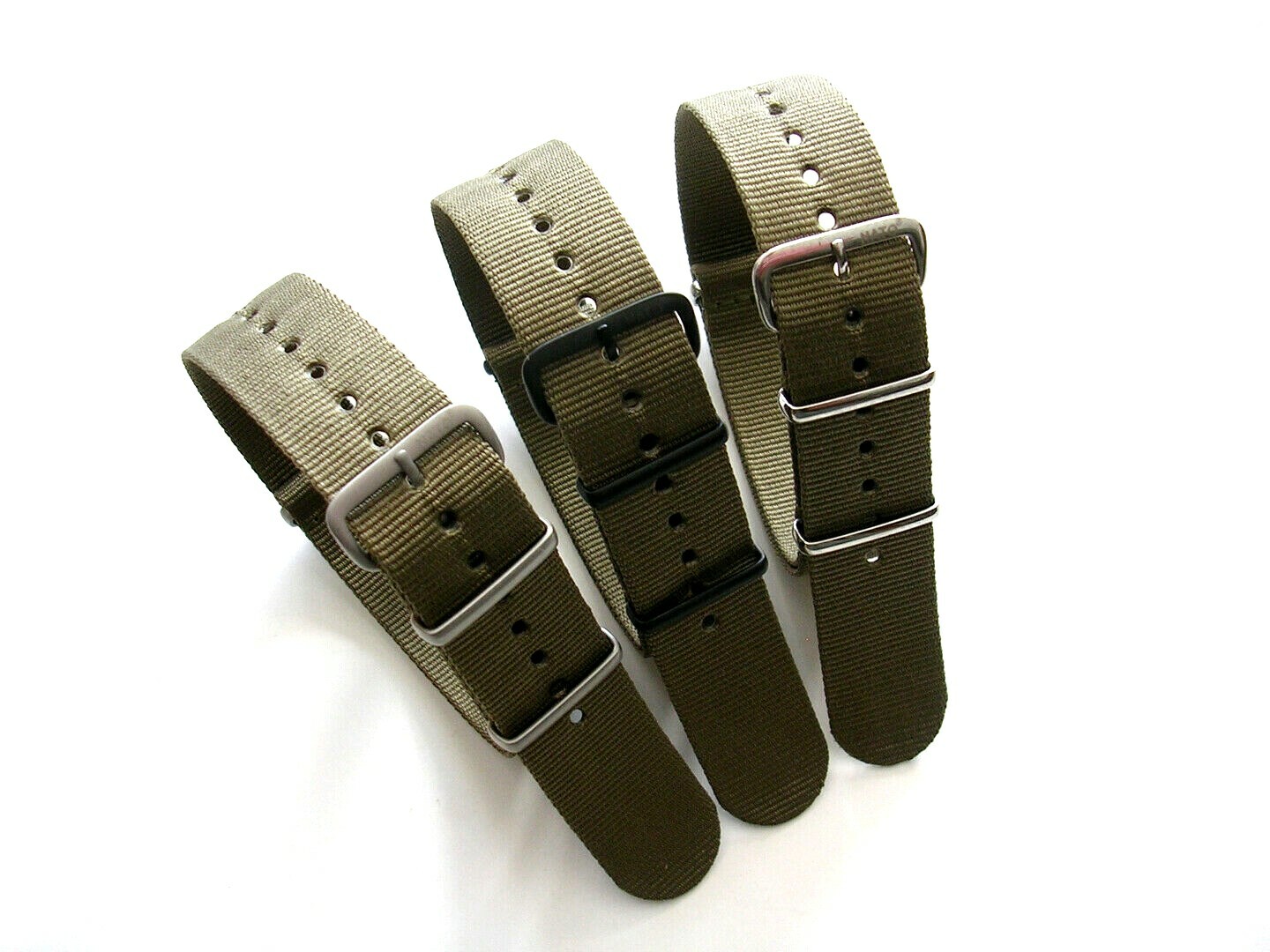 NATO G10 ® Khaki Green HD nylon Military PVD watch band RAF strap bond IW SUISSE