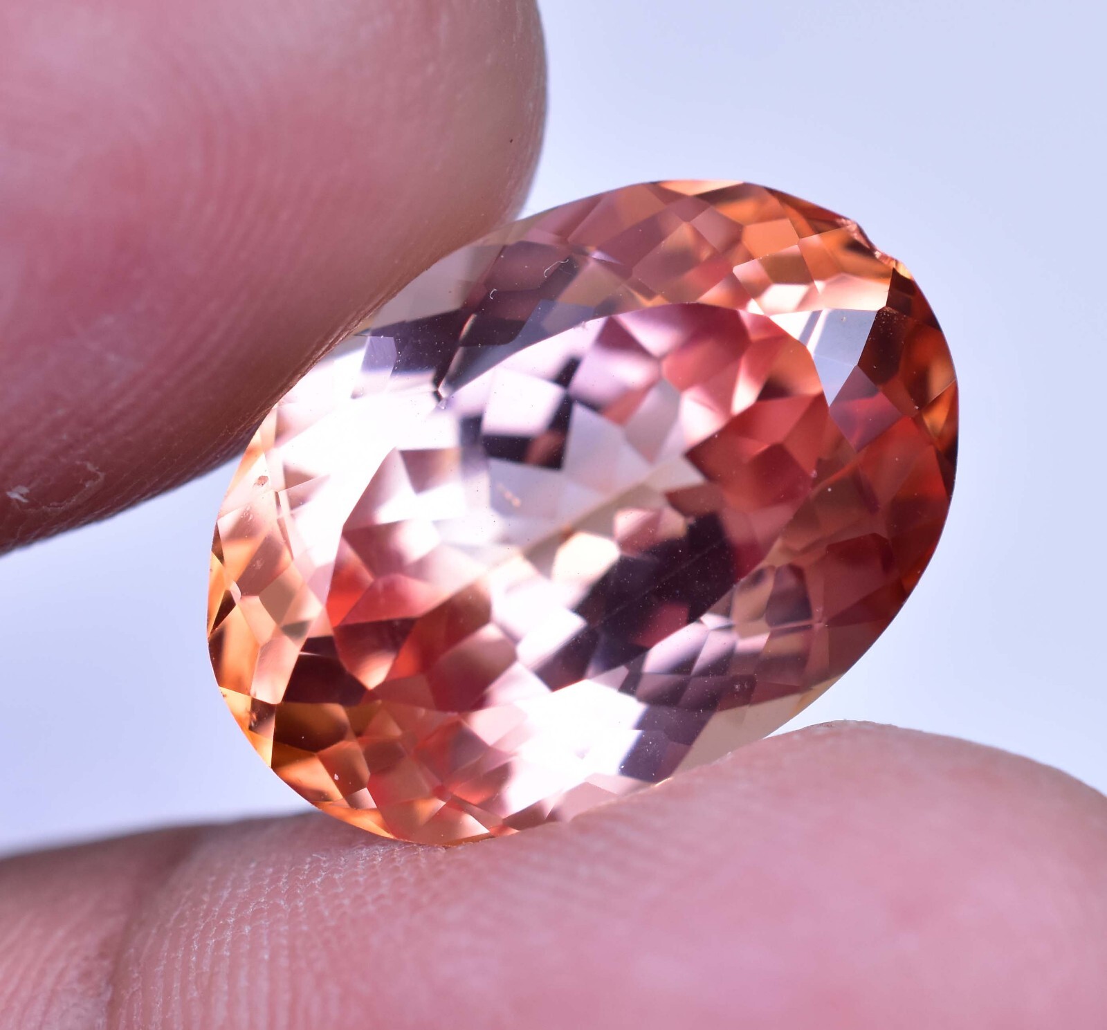 Natural Imperial Topaz 15.45 Ct Oval Certified Flawless Loose Gemstone