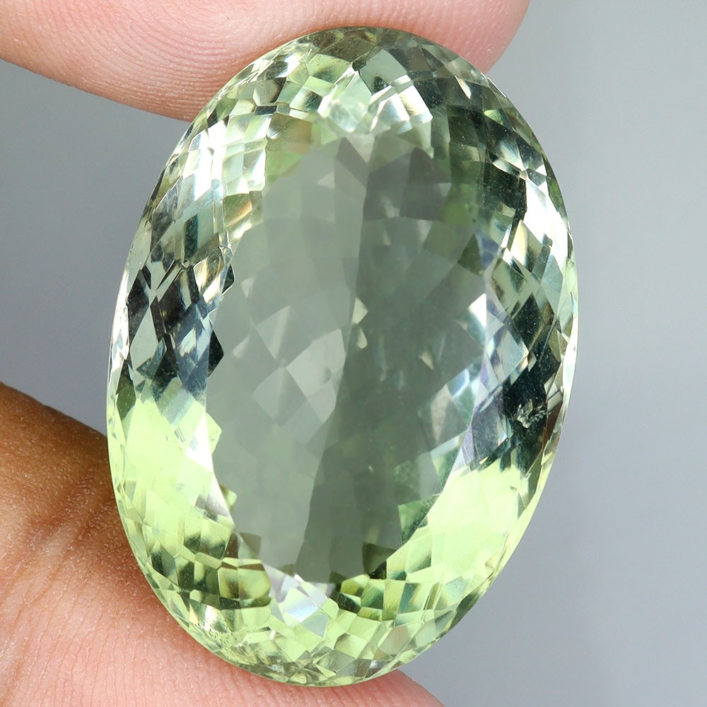 Oval Natural Top Rich Green Amethyst Brazil Clean 43.33ct 27x19mm Big Gemstone