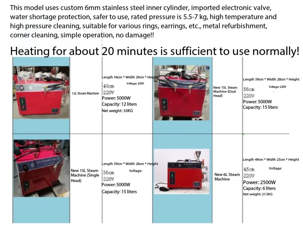 Multifunctional High-Temperature, High-Pressure Steam Cleaner for Jewelry