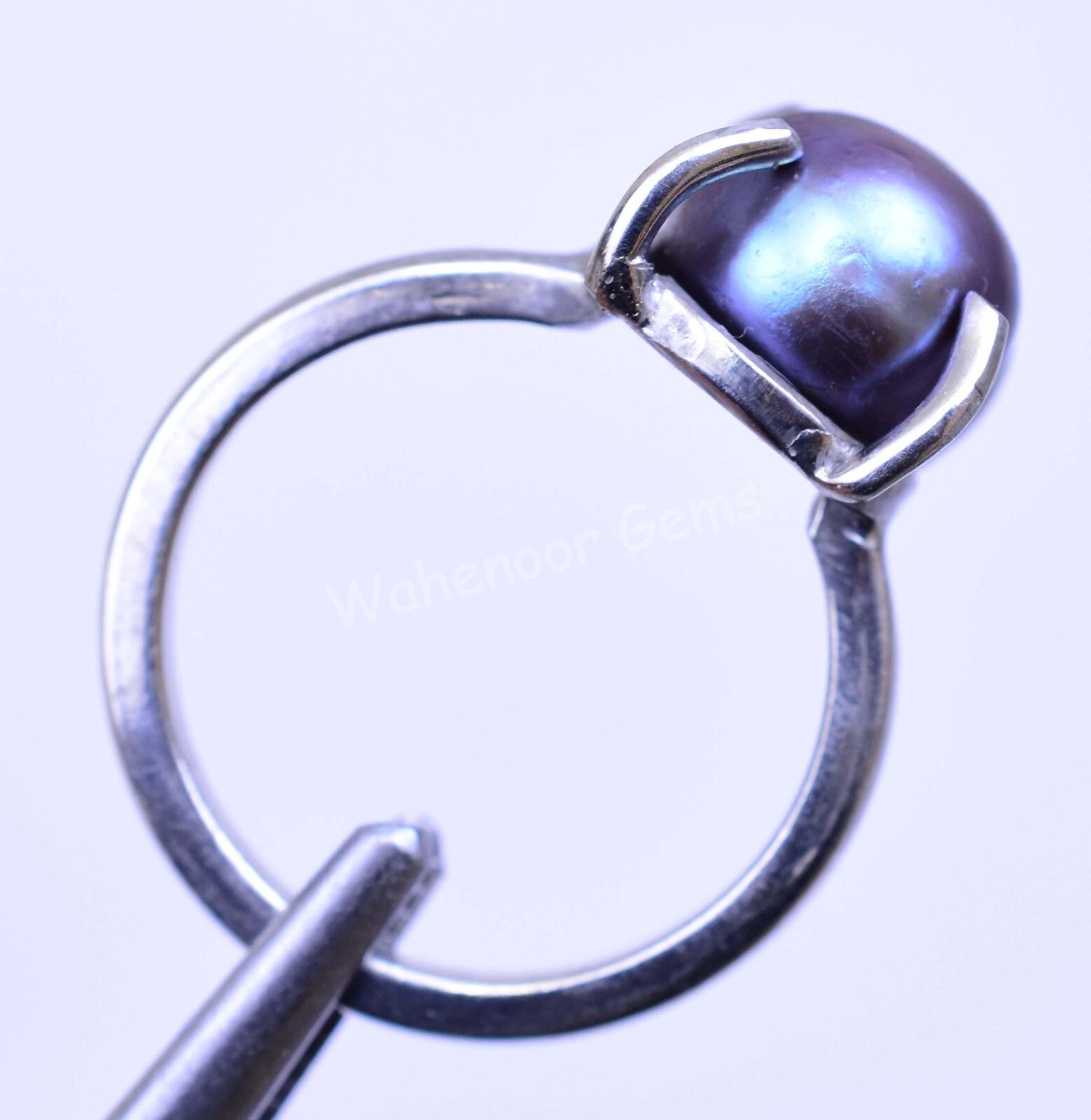 Natural Tahitian Gray Blue South Pearl 925Sterling Silver Ring Wedding Certified