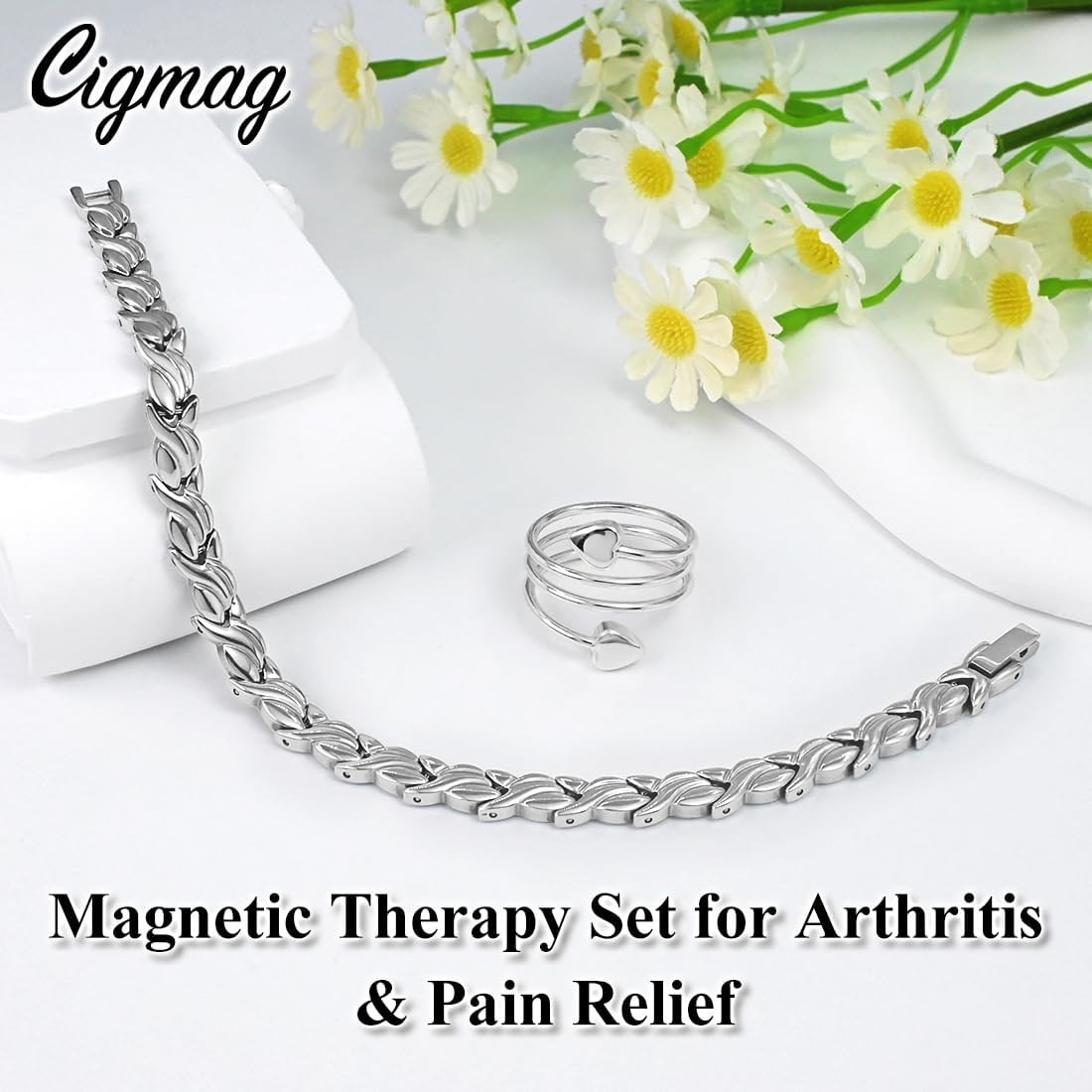 Adjustable Titanium Magnetic Bracelet for Women | Gift-Ready with Sizing Tool