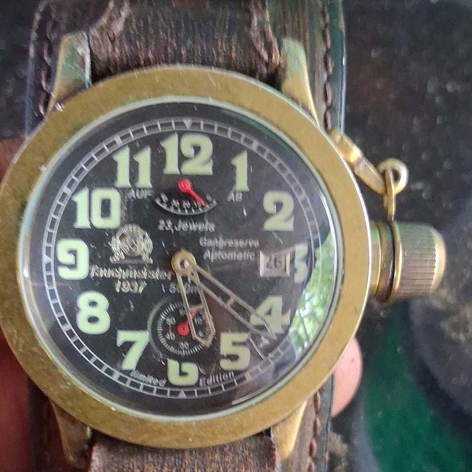 Vostok Komandirskie Automatic 24J Date Black Dial Brown Leather Strap 40mm