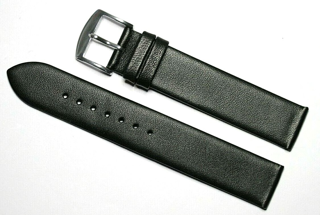 SMOOTH SOFT LAMB LEATHER FRENCH WATCH STRAP BLACK 10MM – 20MM £11.95 ROCHET ZRC