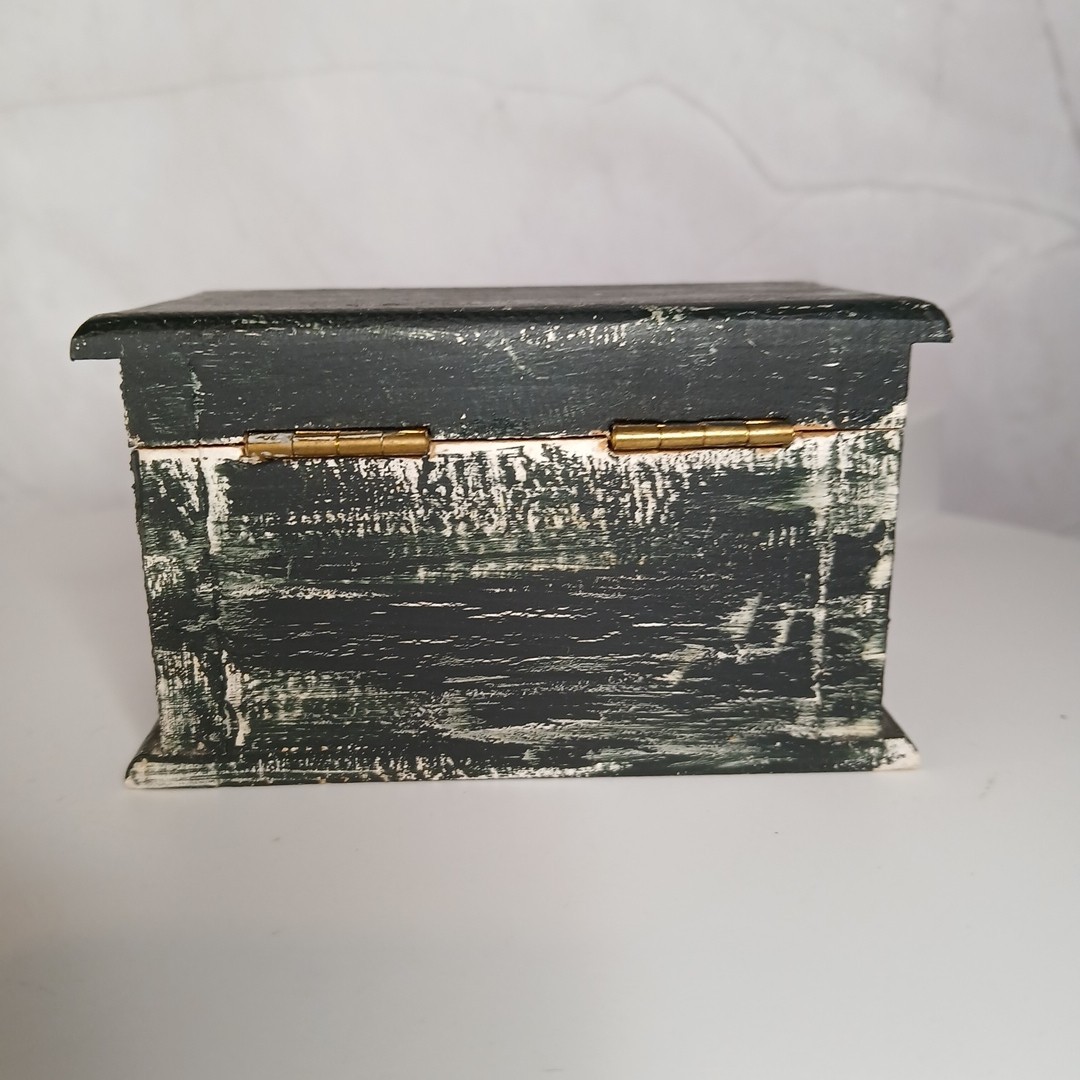 Mini Wooden Antique-Style Trinket Jewelry Storage Toys Box 3.75 In