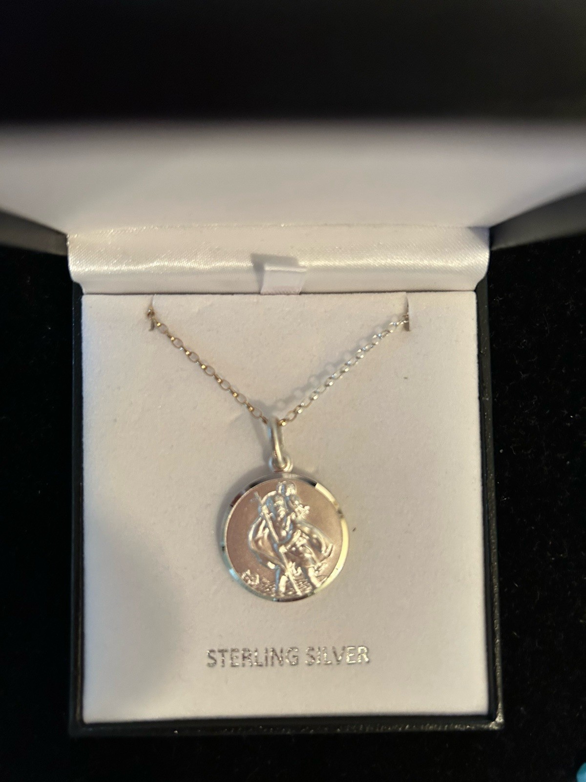 Alexander Castle Unoaerre Sterling Silver St Christopher Pendant Necklace NIB