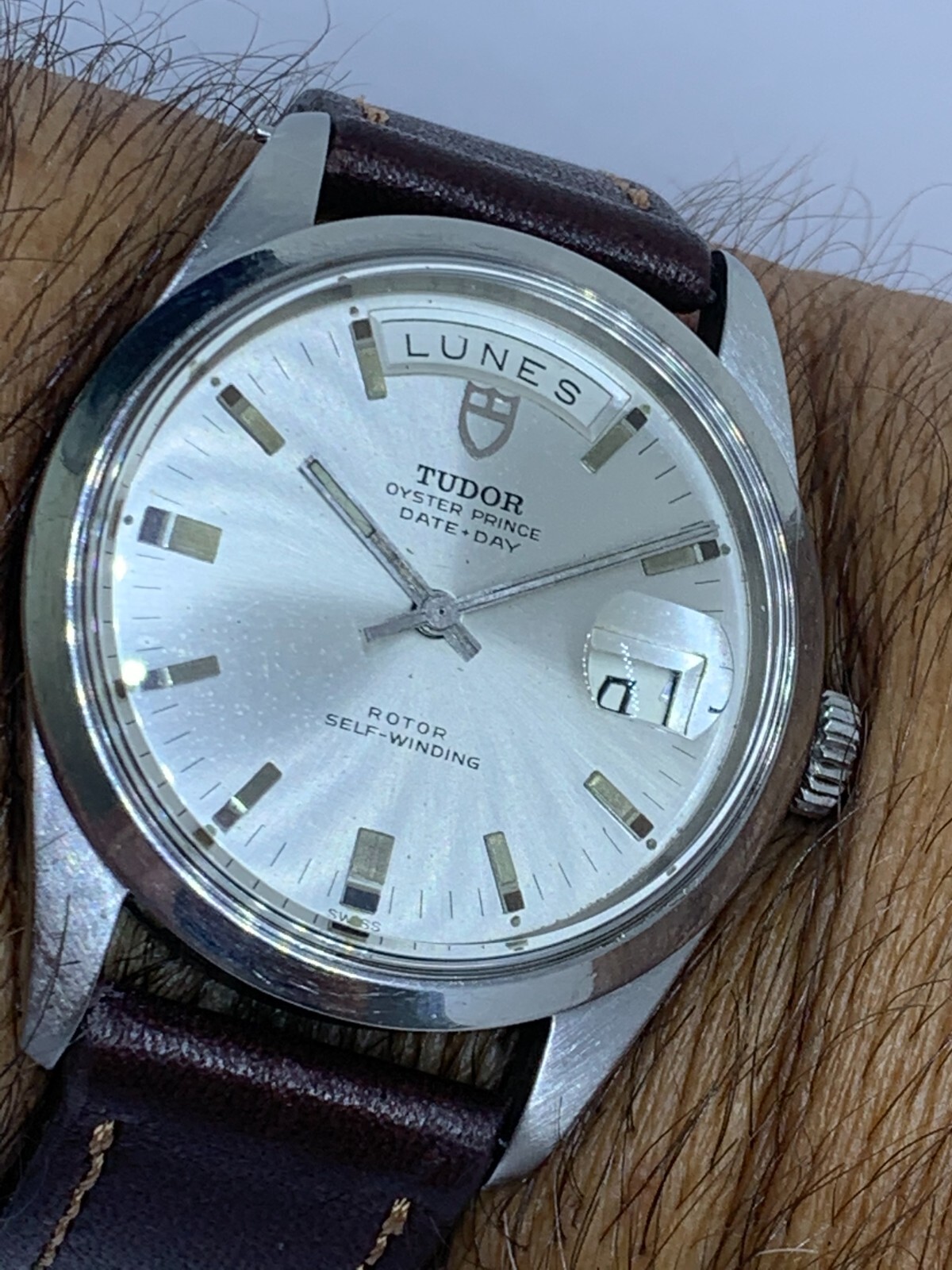 VINTAGE TUDOR JUMBO DAY DATE REF 7017/0 AUTOMATIC 38 MM SILVER DIAL FROM 1970