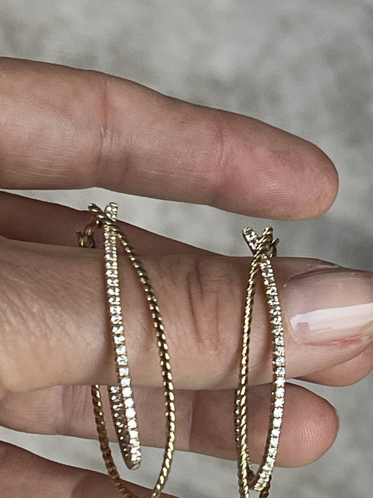 Gabriel & co twisted diamond hoop oval earrings
