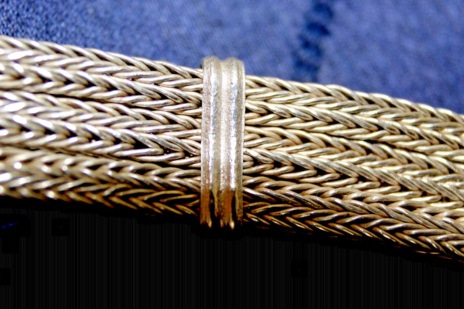 BALI ARTISAN DESAK SUARTI WOVEN 900 SILVER STAITON SCREW CLASP BRACELET 46g