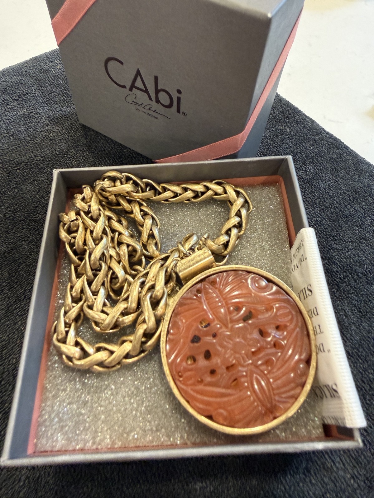 CAbi Villa Convertible Gold Chain Bracelet/Brooch w Cabi Box