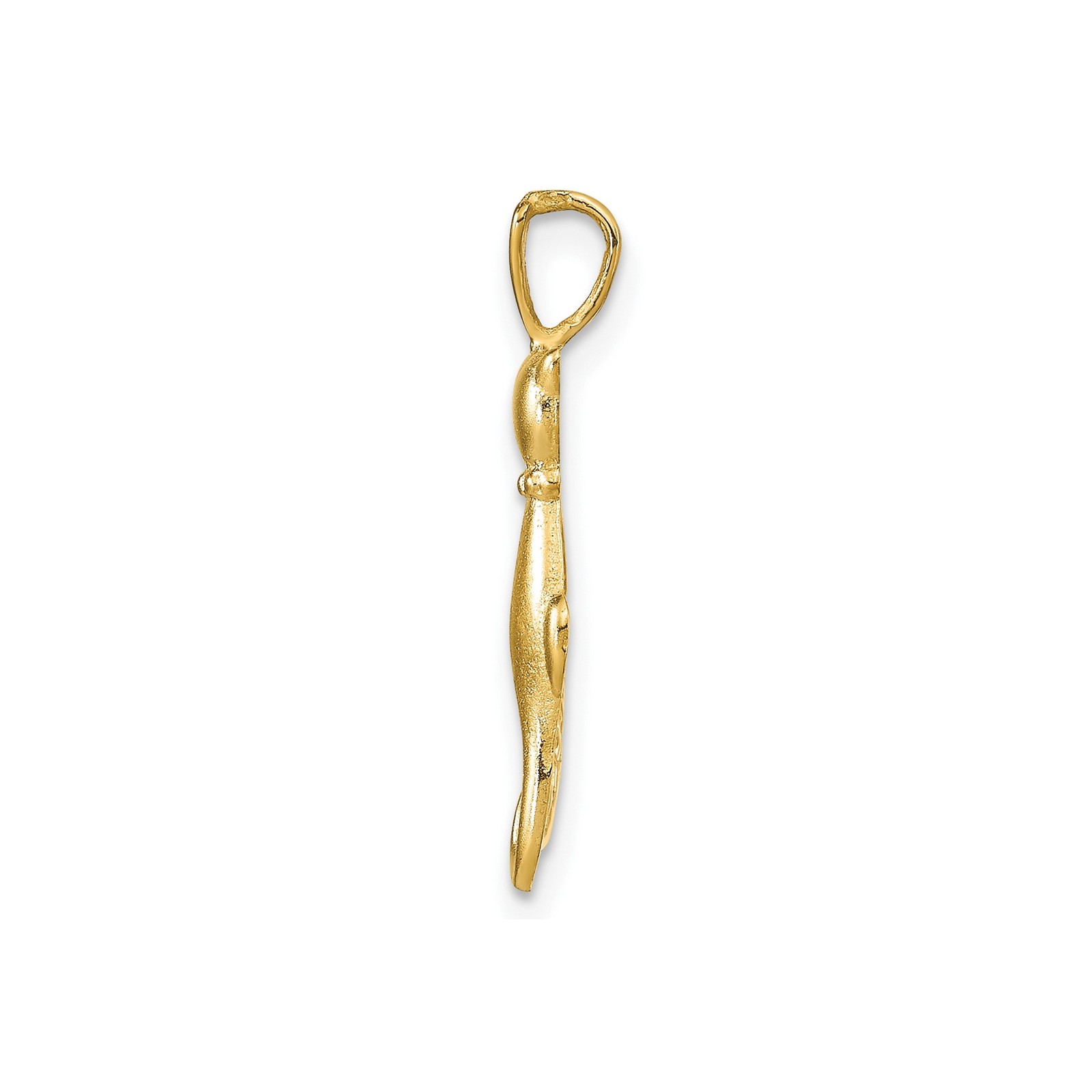 14k Yellow Gold Solid Cat Pendant Entwined Tails Charm 24mm x 12mm