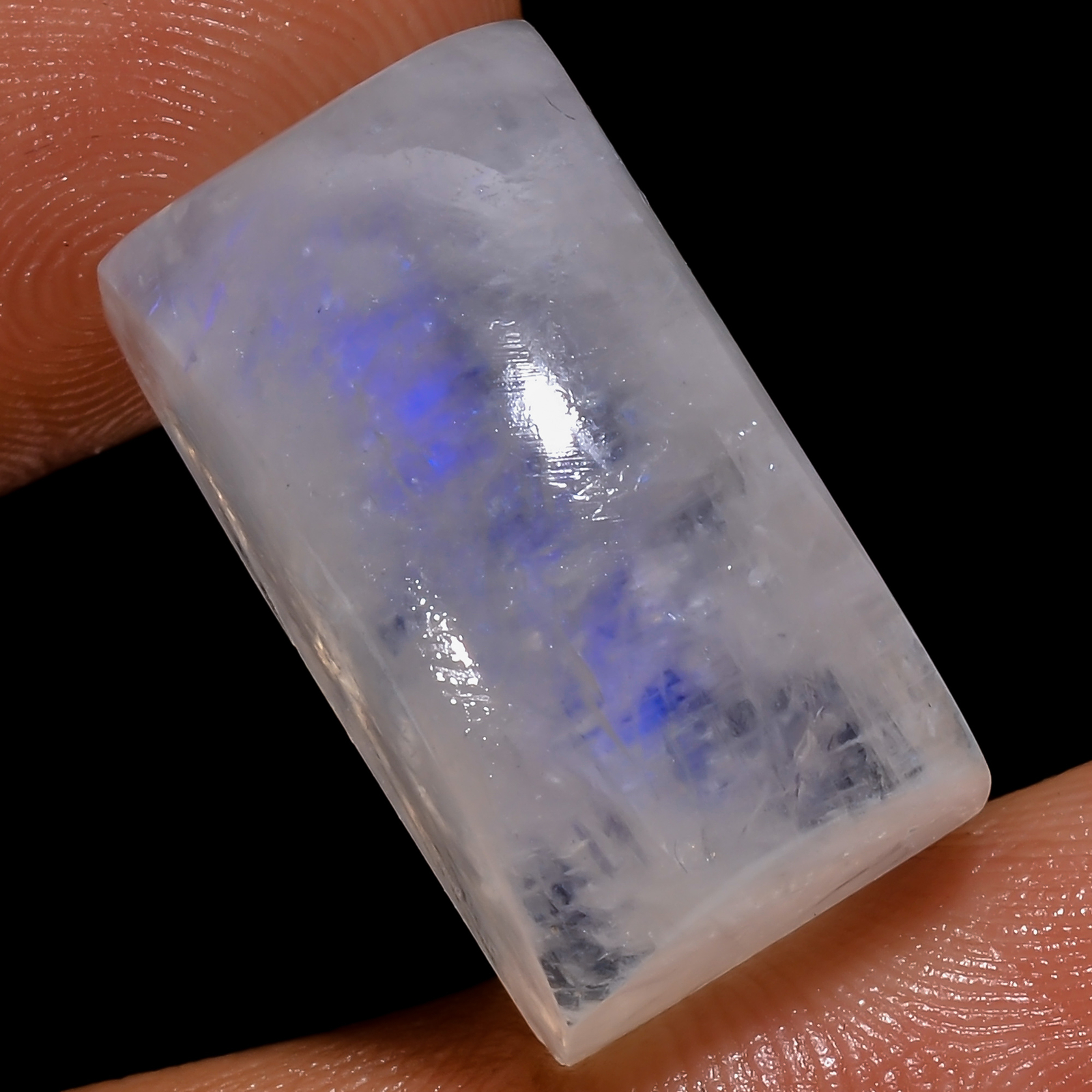 Rainbow Moonstone Rectangle Shape Cabochon Gemstone 34.5 Ct 22X12X11 mm EE-40315