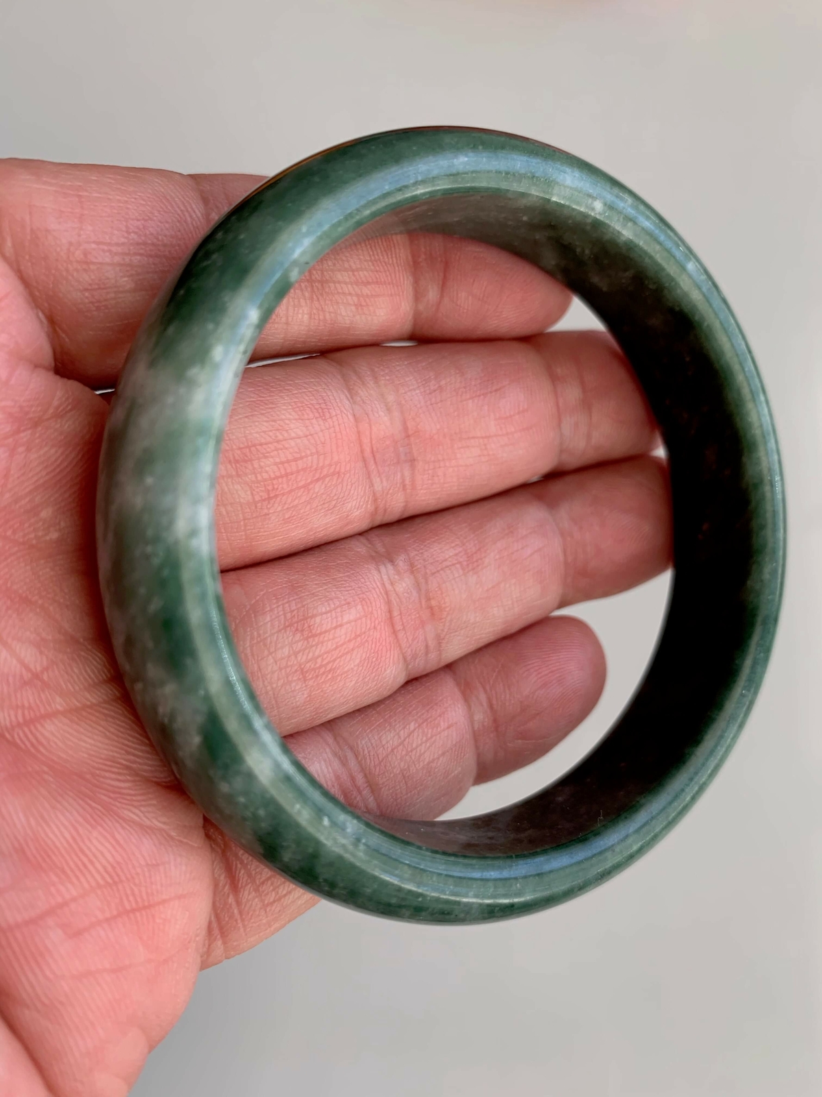Gorgeous Natural Real Green Jade Bangle Bracelet Grade A Taiwan Green Calm Joy