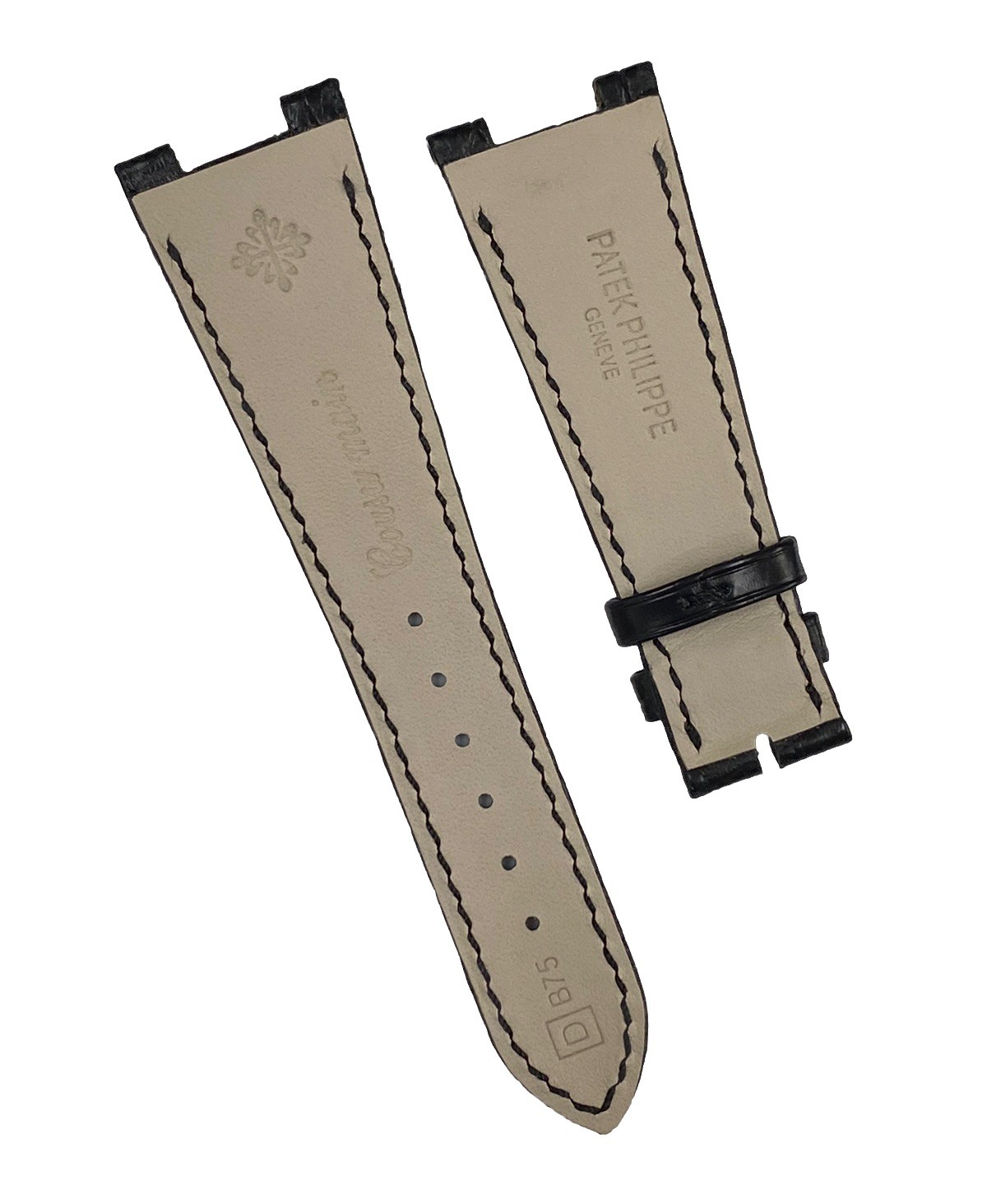 Genuine Patek Philippe Black Alligator Leather Band Strap 25 mm x 18 mm