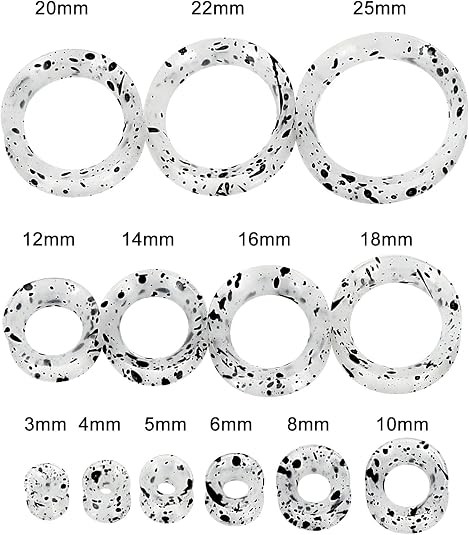 6PCS Silicone Ear Gauges Tunnels Plugs Expander Stretcher Double Flared 2G-3/4″