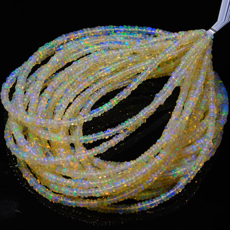 SPECIAL OFFER! Ethiopian Opal Beads-2.50 to 3 mm Ethiopian Opal Smooth Rondelle-