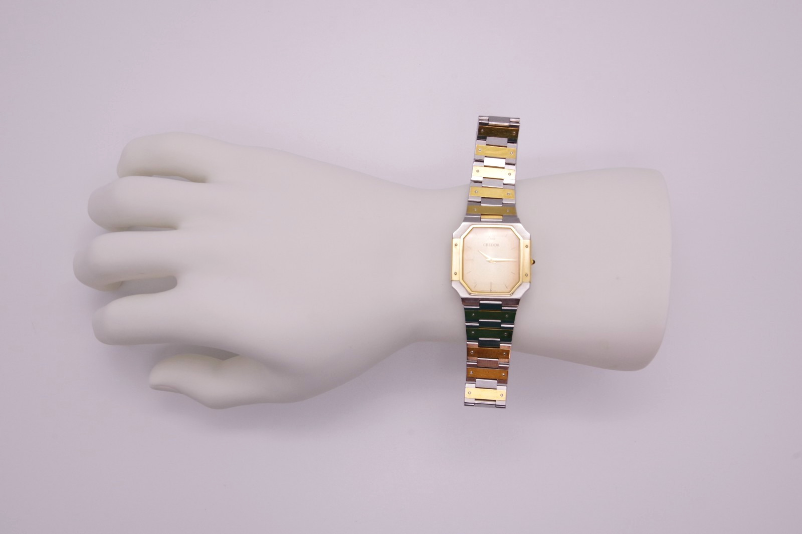 Reserved [Exc+5] SEIKO CREDOR 9570-5210 Two Tone 14K 16cm Qz Unisex JAPAN
