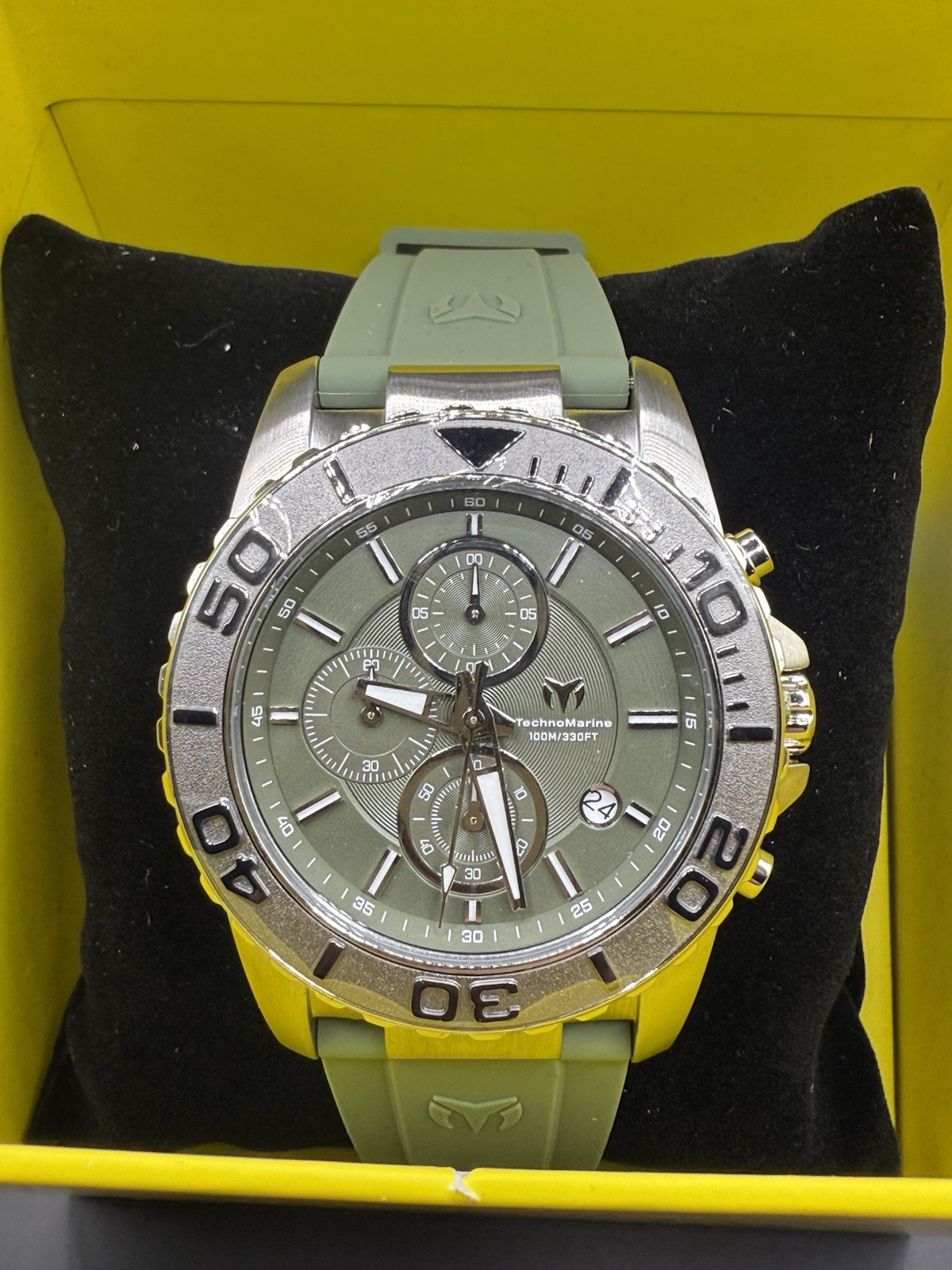 New Technomarine TM-725005 Sea Men Chronograph Men’s Watch Stainless OD GREEN