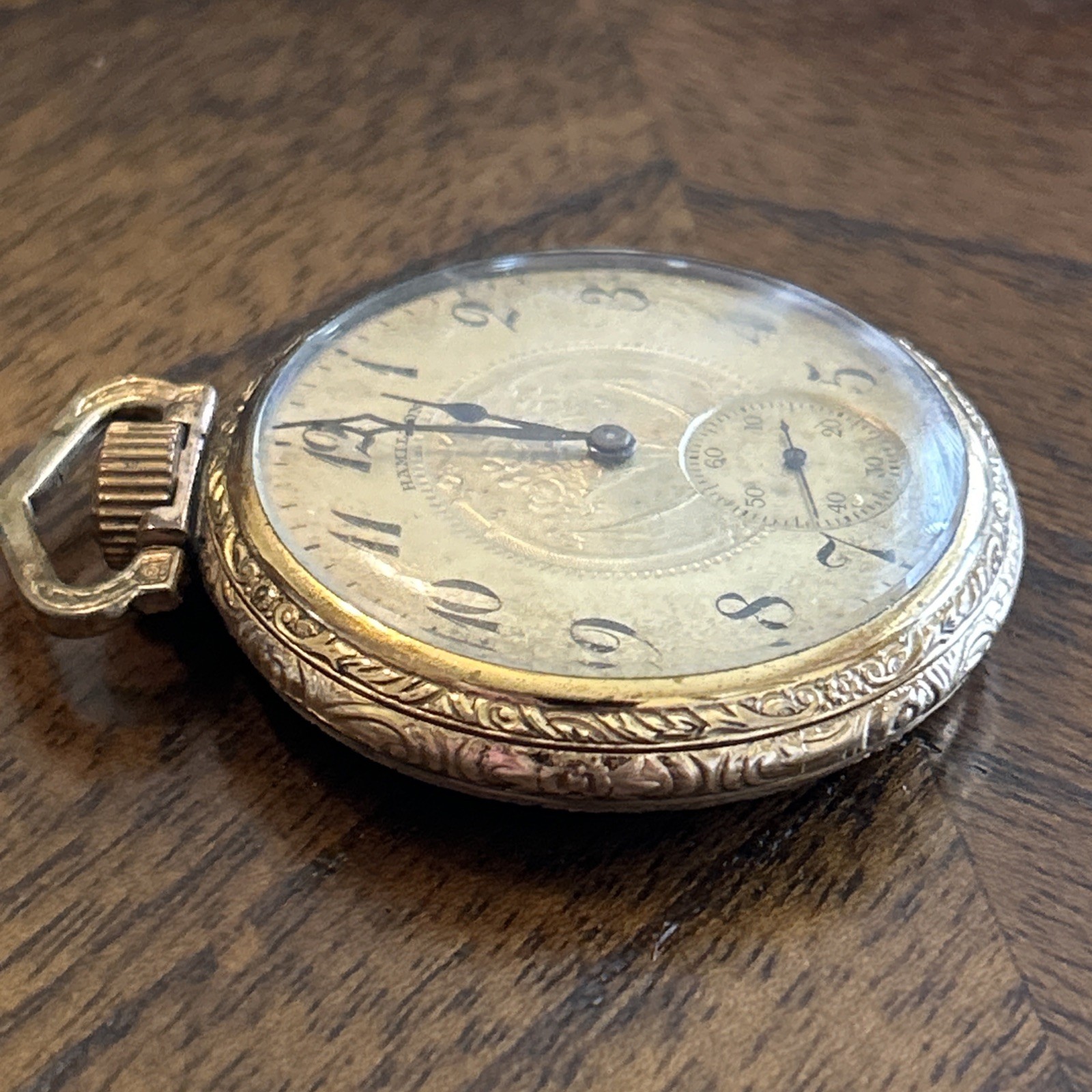 1919 Hamilton Watch Co Model 2 Grade 974 17 Jewels Size 16s Art Deco Dial/Case