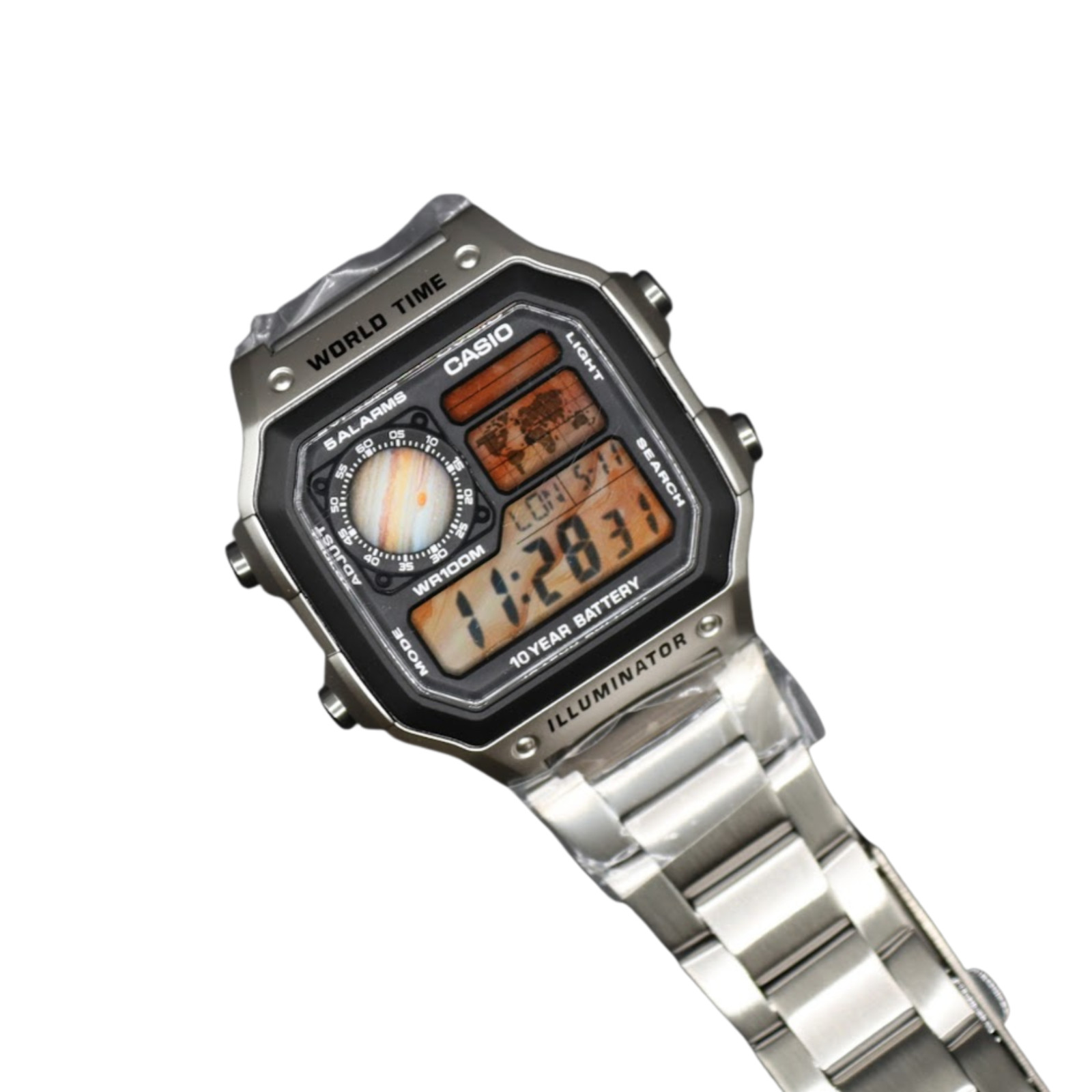 CASIO AE-1200WHD Royale World Time Watch Mod Jupiter Display