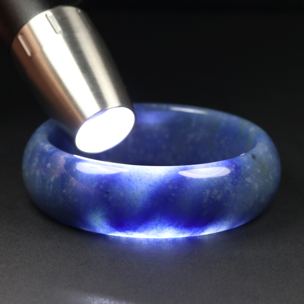 61mm Grade A Certified 100% Natural Lavender Blue Jade Bangle Bracelet 15925