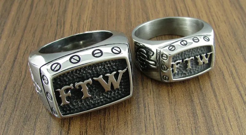 Punk Size 7-15 FTW Mechanical Screw Women’s Biker Exquisite 316L Stainless